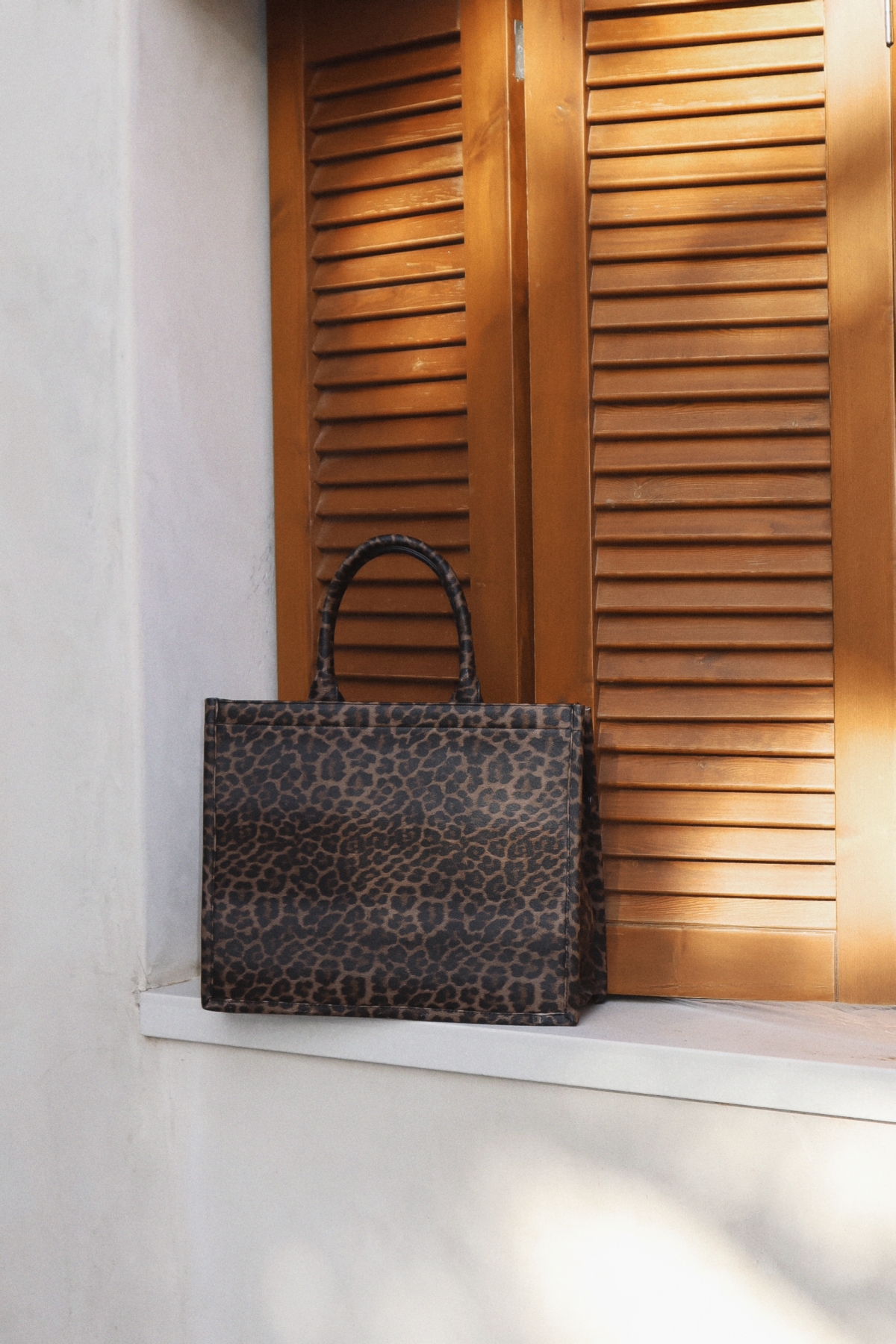 Τσάντα χειρός και ώμου με leopard print - Λεοπάρ