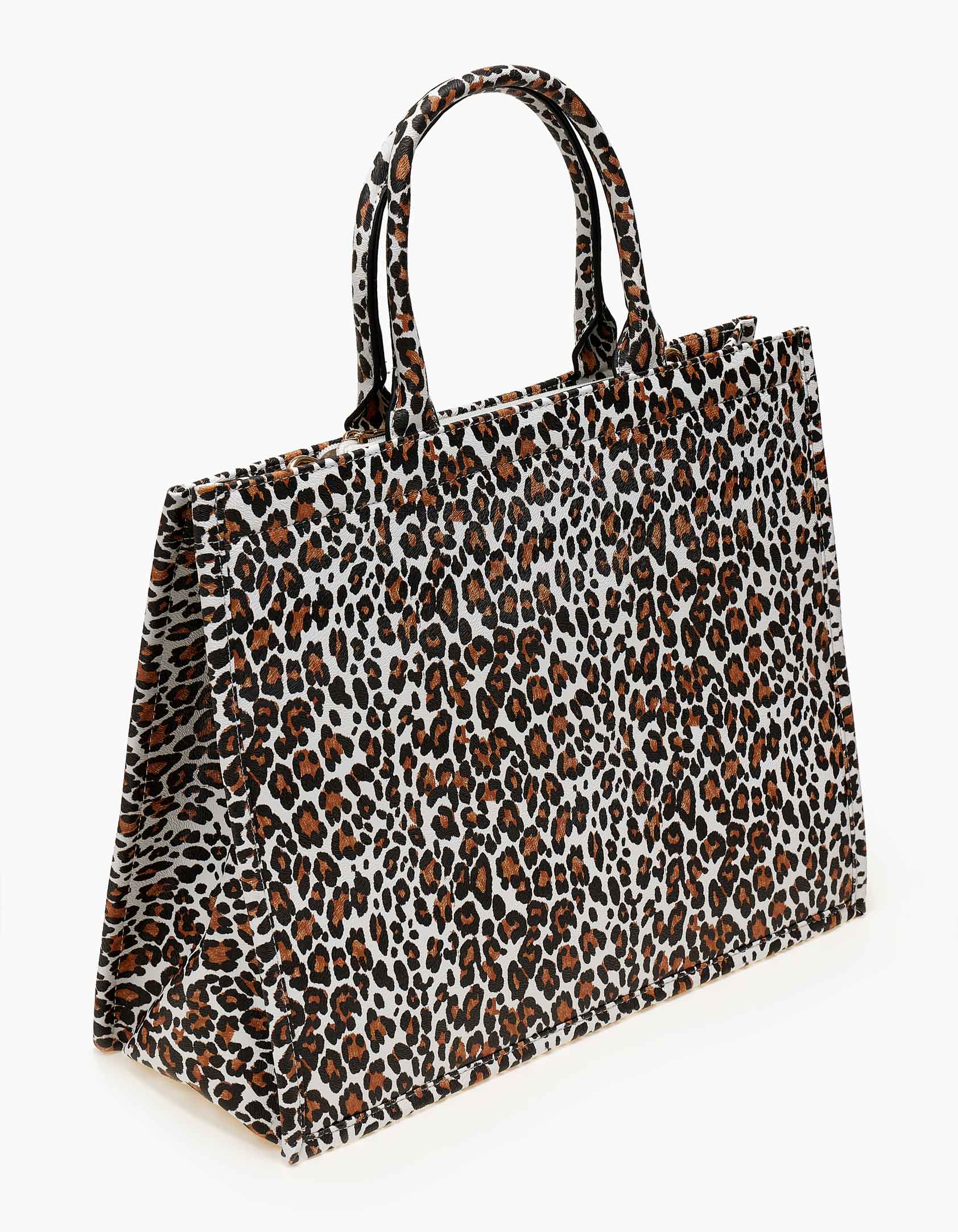 Τσάντα χειρός και ώμου με leopard print - Λεοπάρ