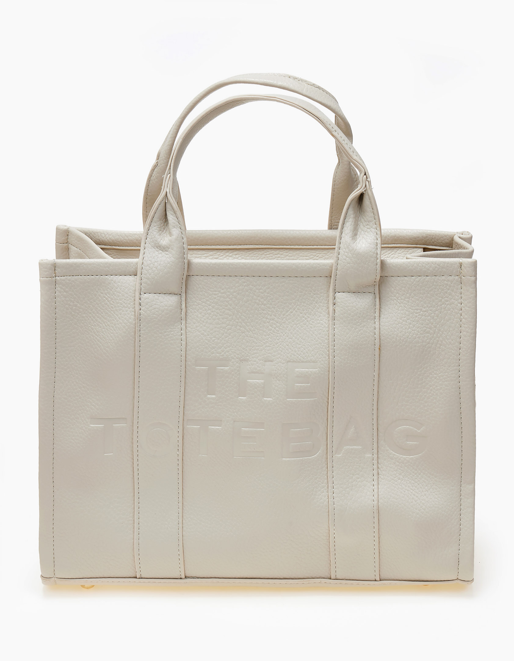 Γυναικεία τσάντα tote με ιμάντα για τον ώμο - Μπεζ