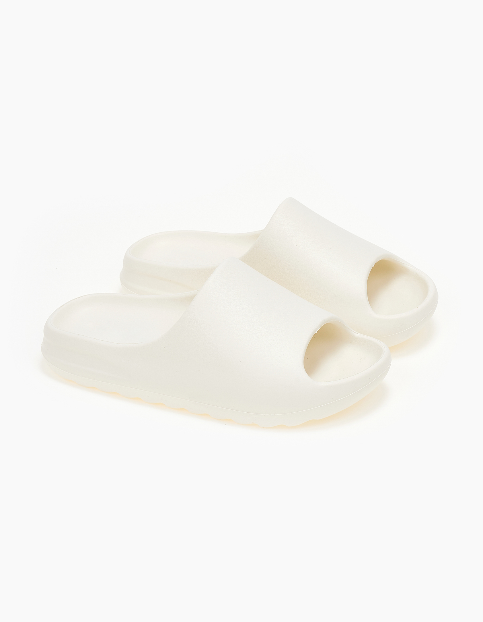 Γυναικεία slides με χοντρή φάσα - Μπεζ