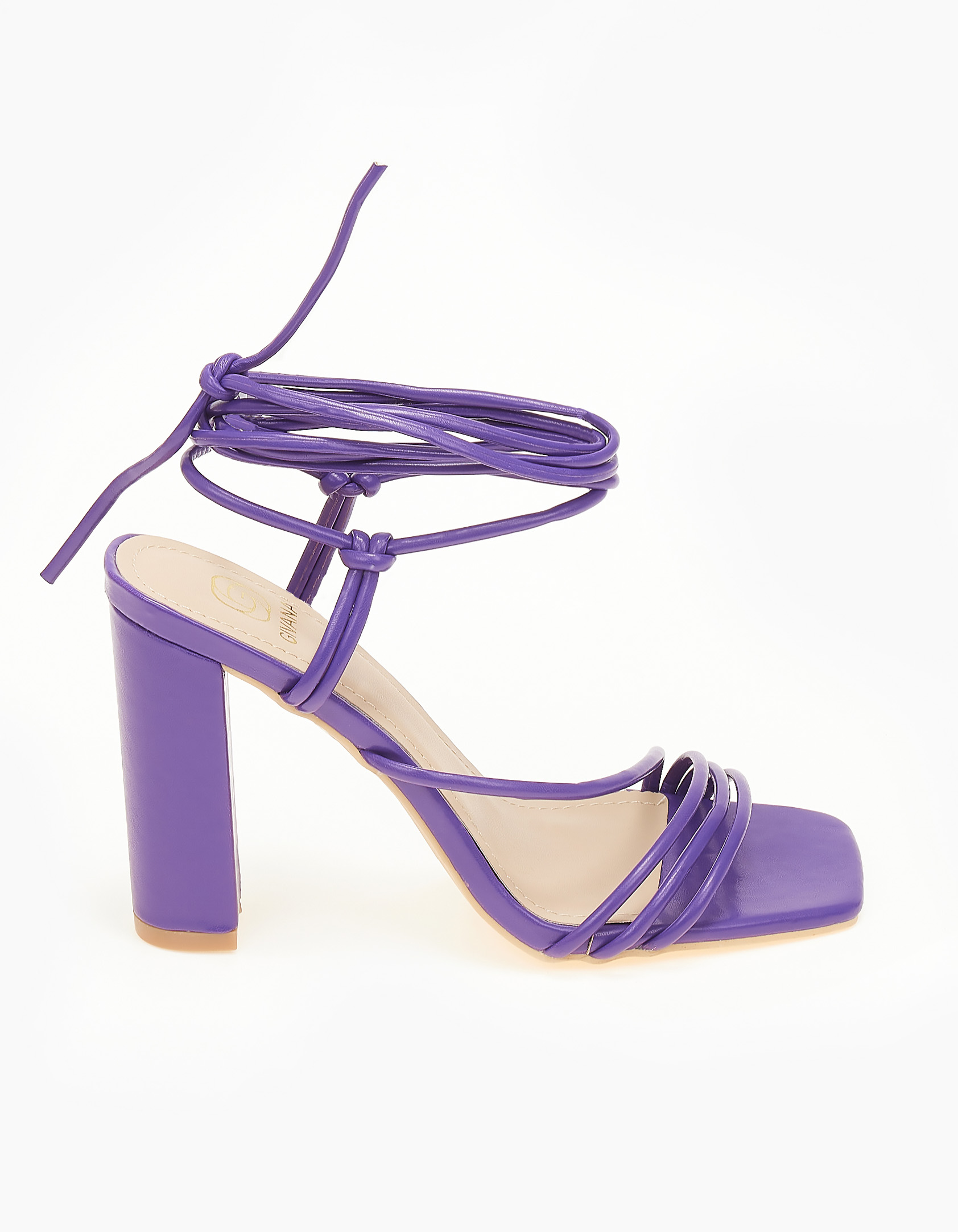 Lace up πέδιλα - Μωβ φωτογραφία