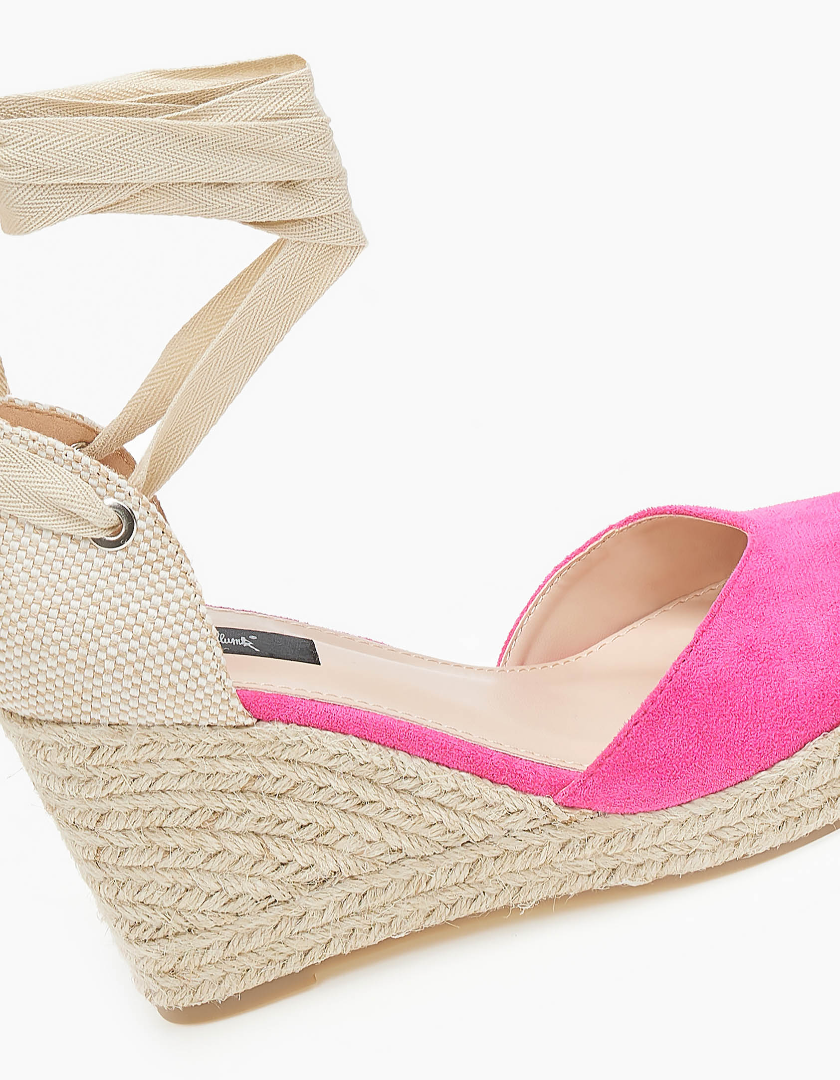 Lace up suede πλατφόρμες - Φούξια φωτογραφία