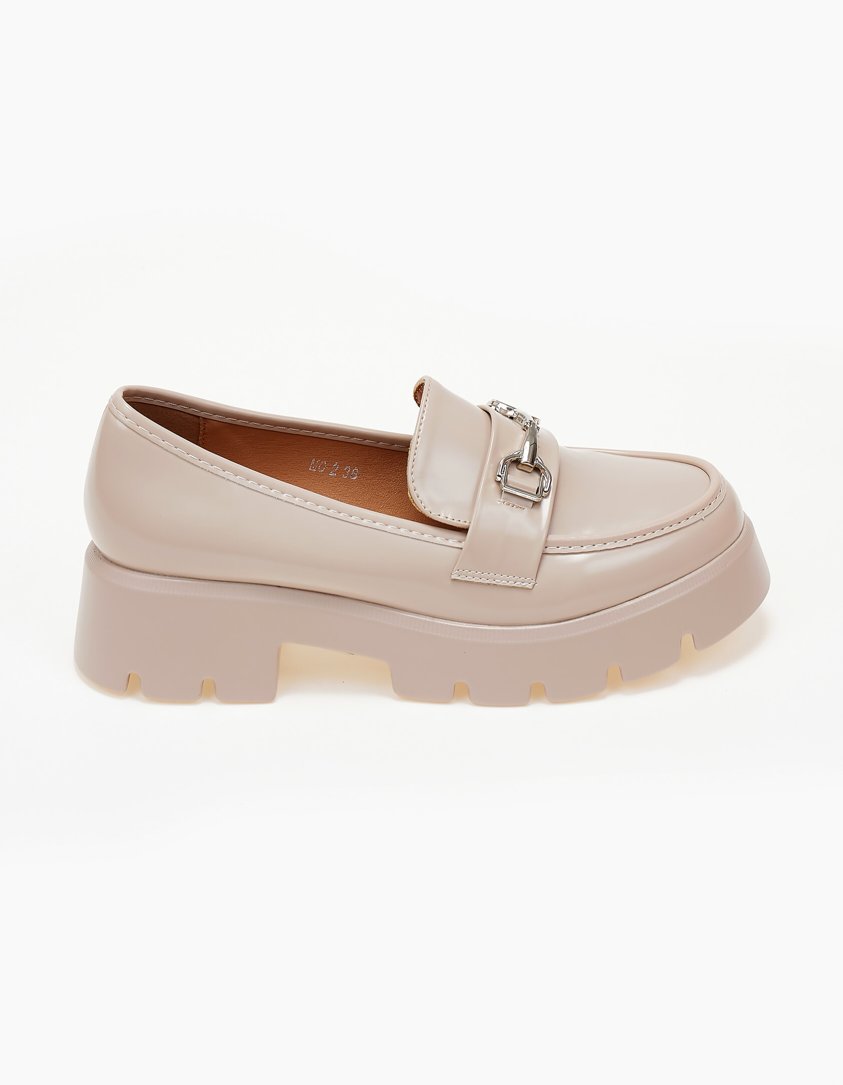 Loafers με αγκράφα - Μπεζ