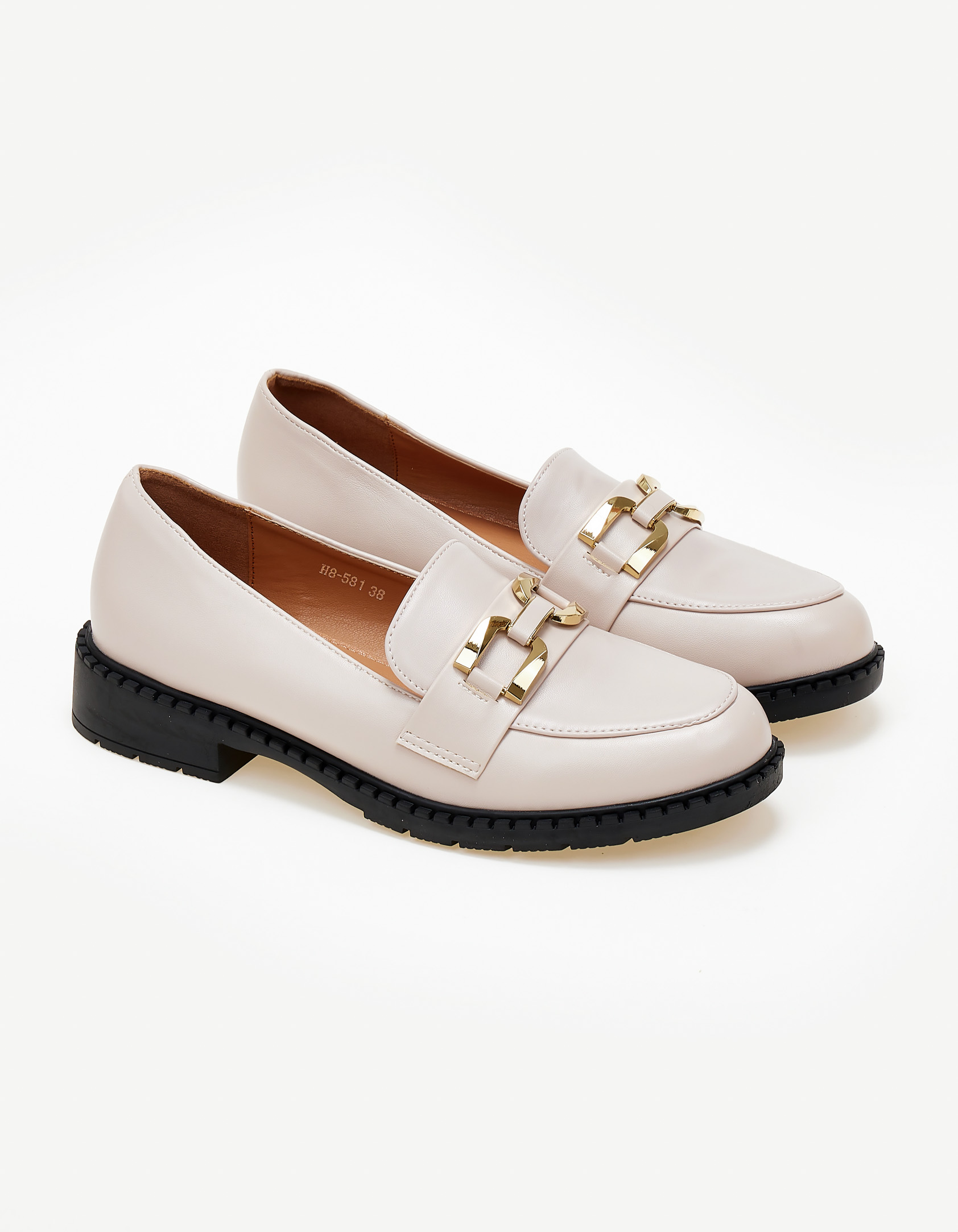 Issue Χαμηλά loafers με μεταλλική λεπτομέρεια - Μπεζ