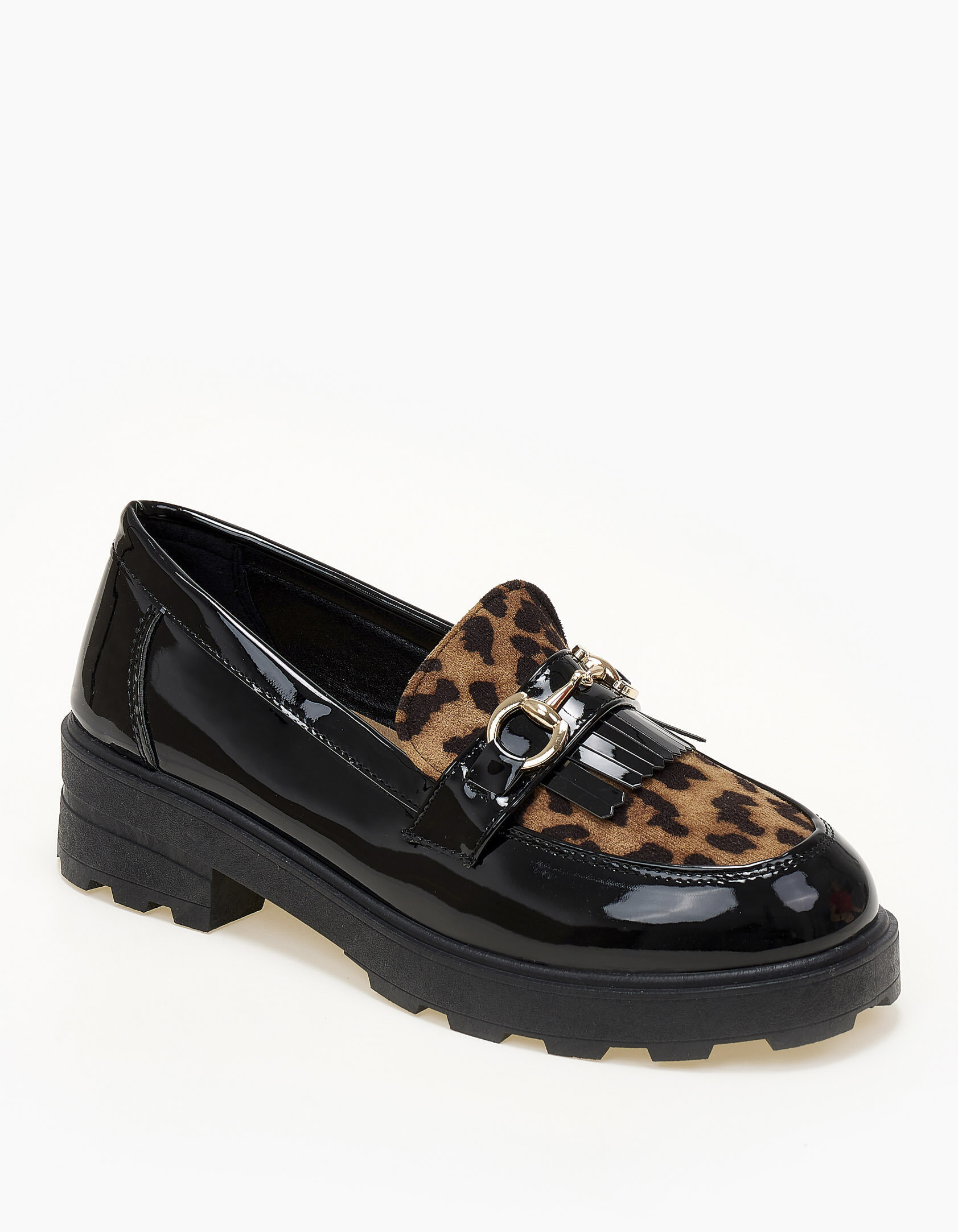 Loafers με μεταλλική λεπτομέρεια και κρόσια - Λεοπάρ