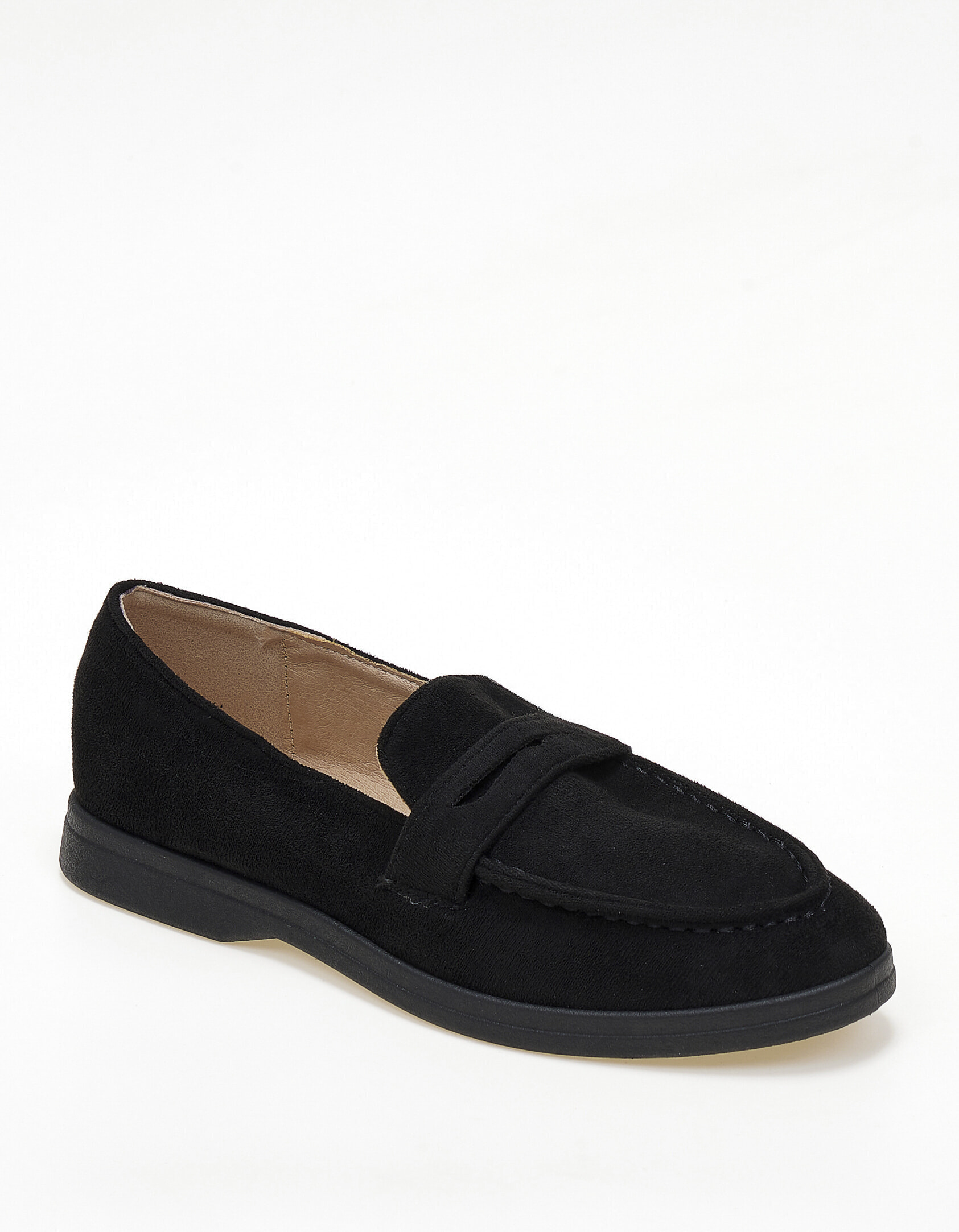 Loafers με suede υφή - Μαύρο