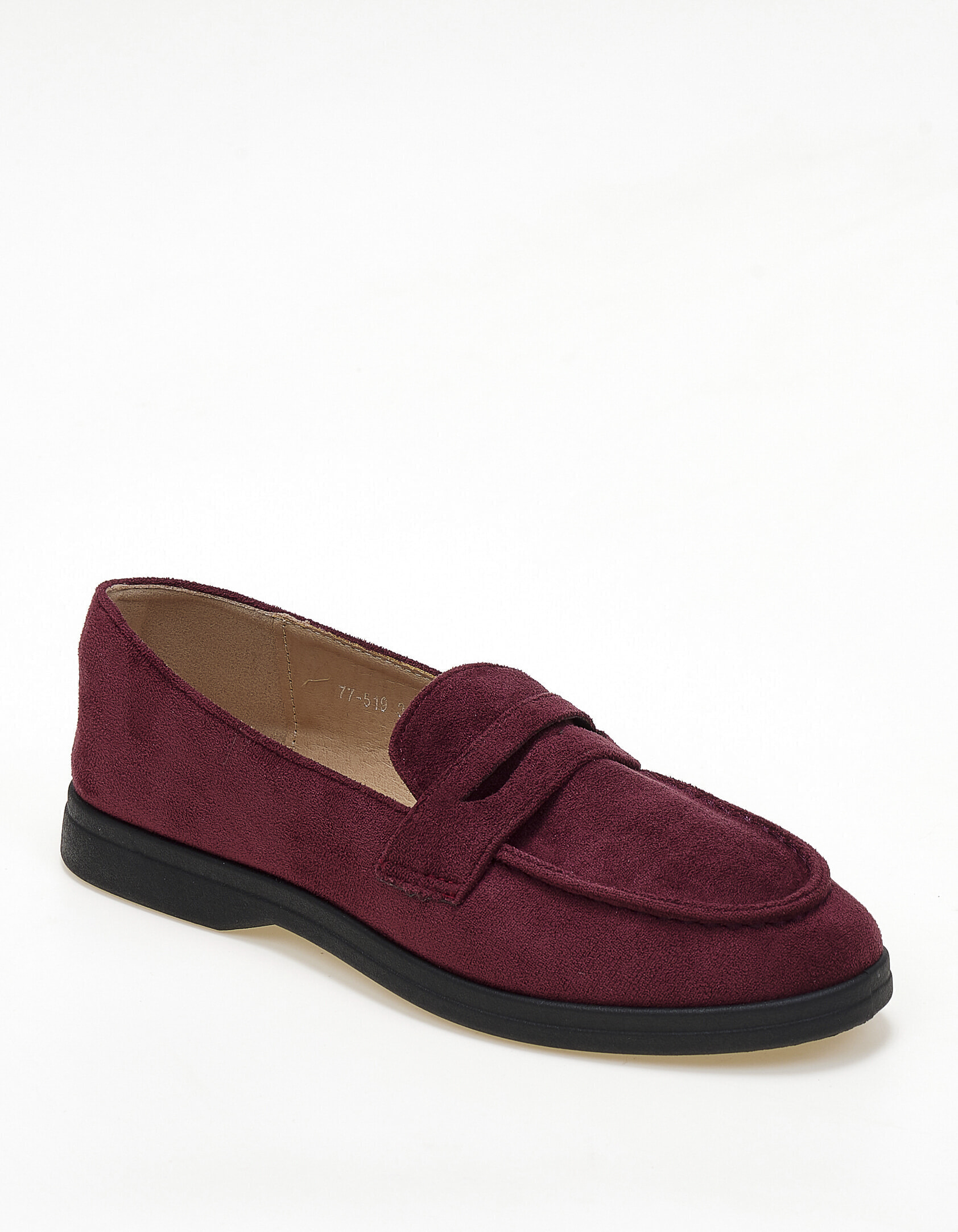 Loafers με suede υφή - Μπορντώ