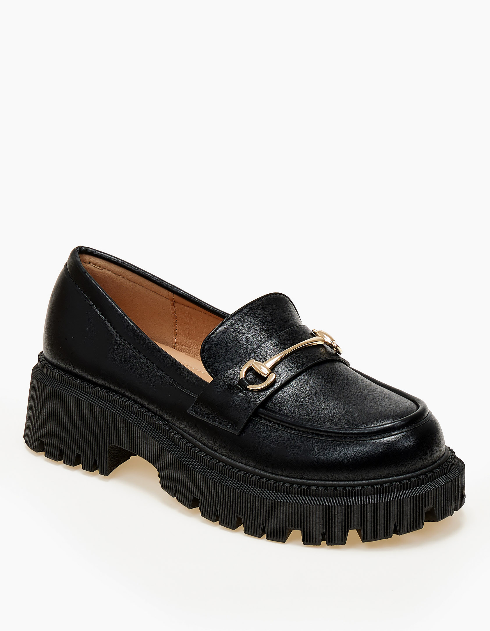 Loafers με τρακτερωτή σόλα - Μαύρο