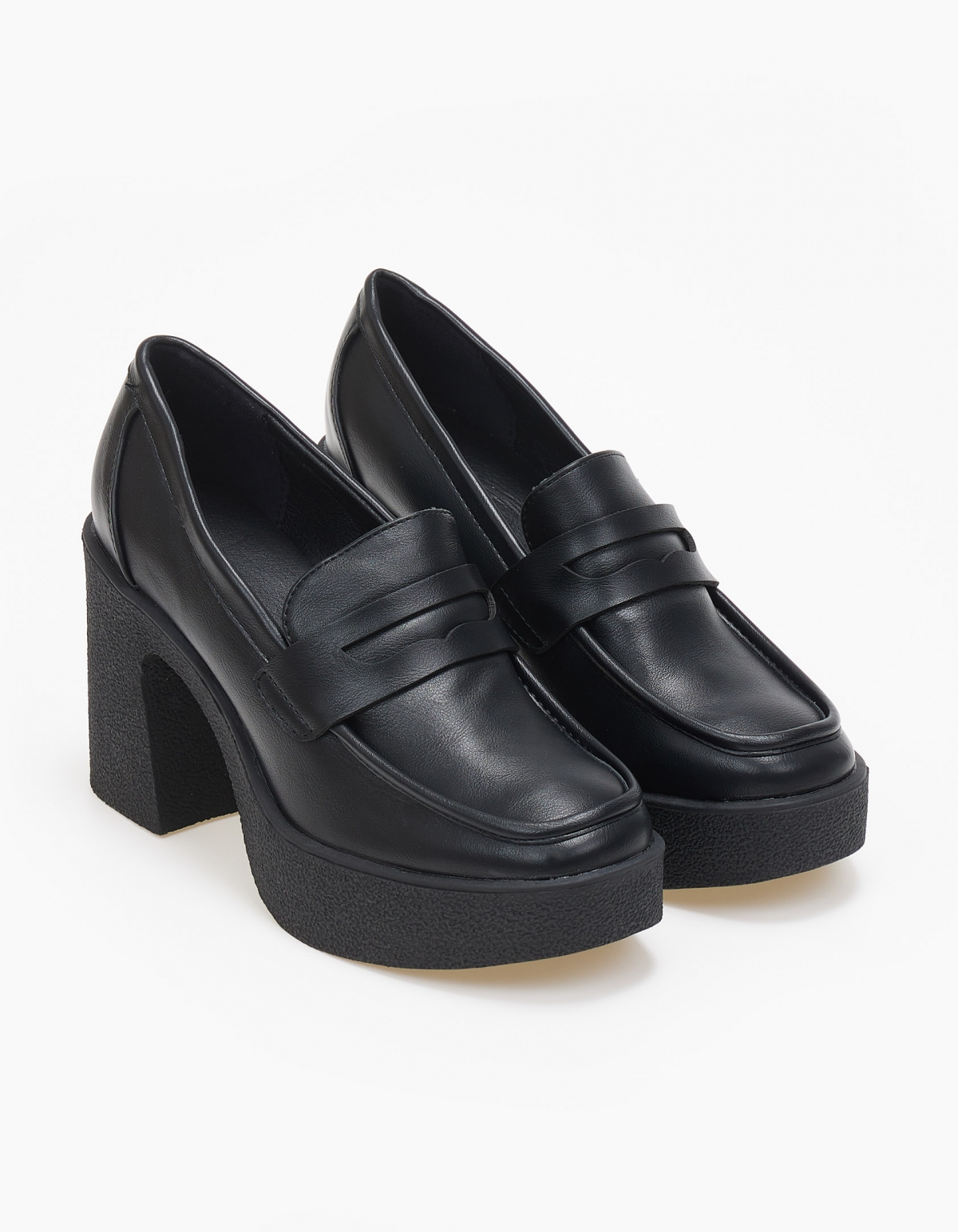 Loafers με χοντρό τακούνι - Μαύρο Παπούτσια > Γόβες
