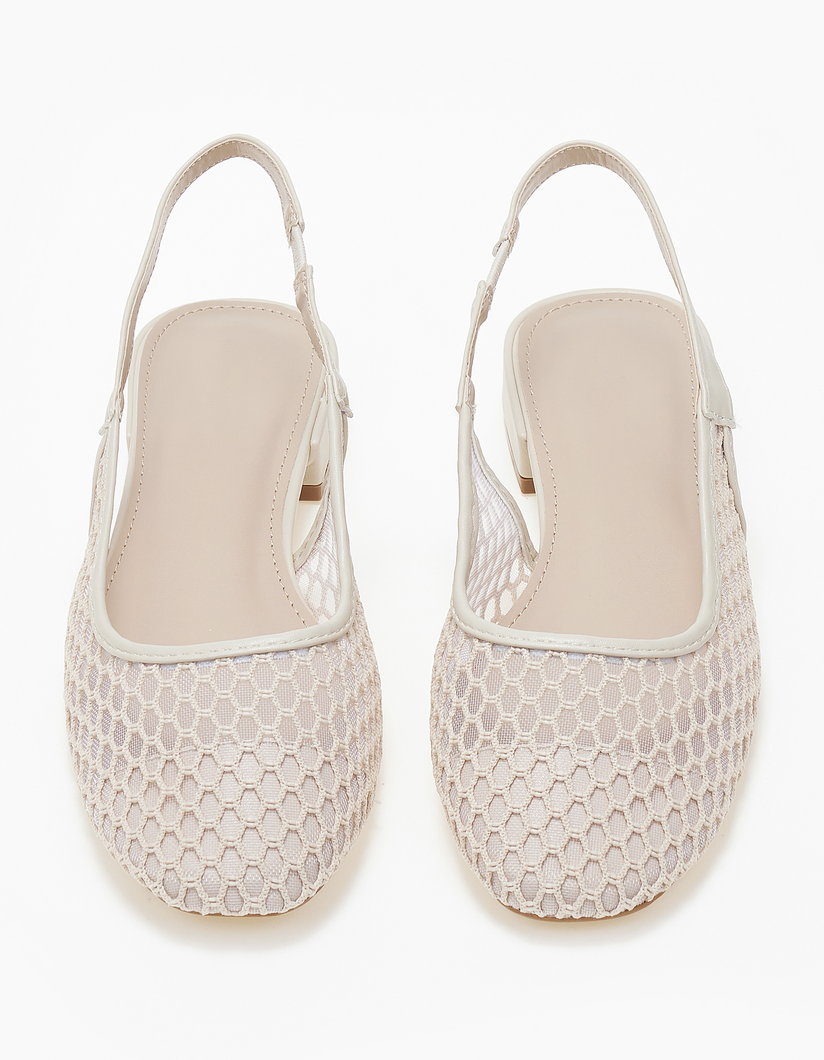 Μπαλαρίνες εξώφτερνες με δίχτυ - Μπεζ φωτογραφία