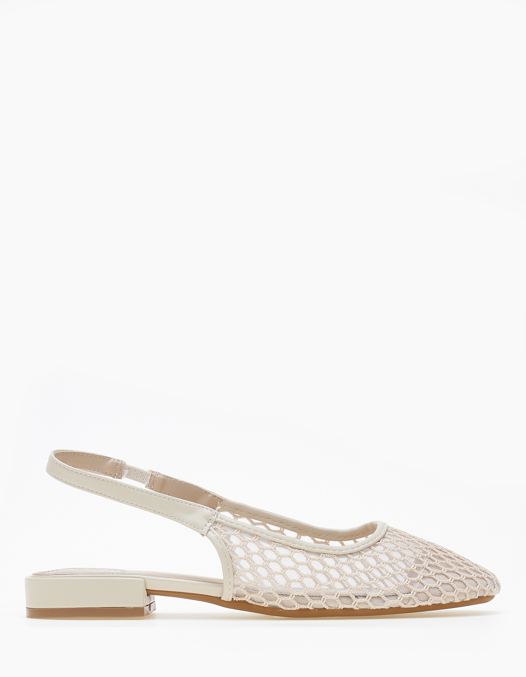 Μπαλαρίνες εξώφτερνες με δίχτυ - Μπεζ φωτογραφία