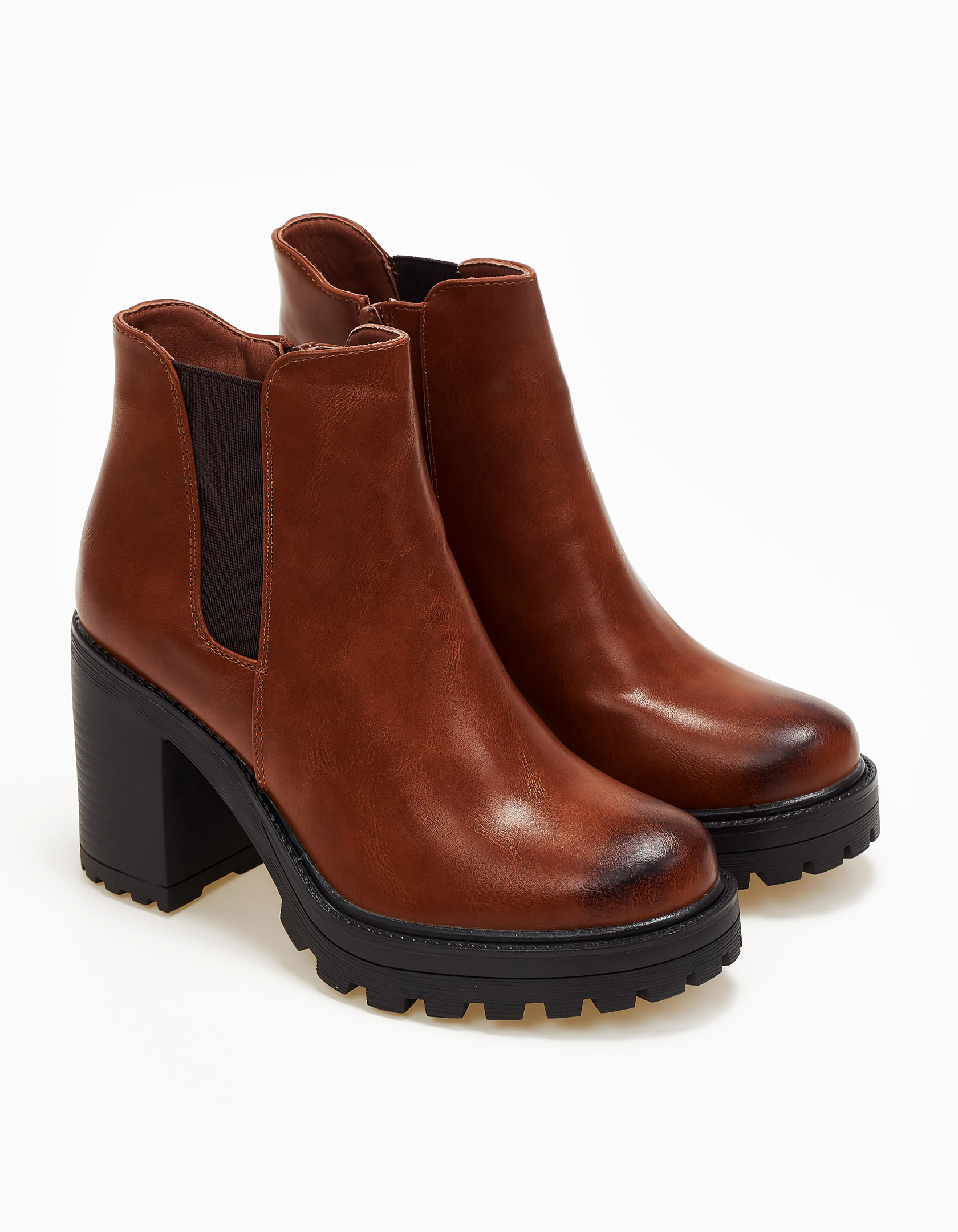 Μποτάκια με λάστιχο στο πλάι - Κάμελ