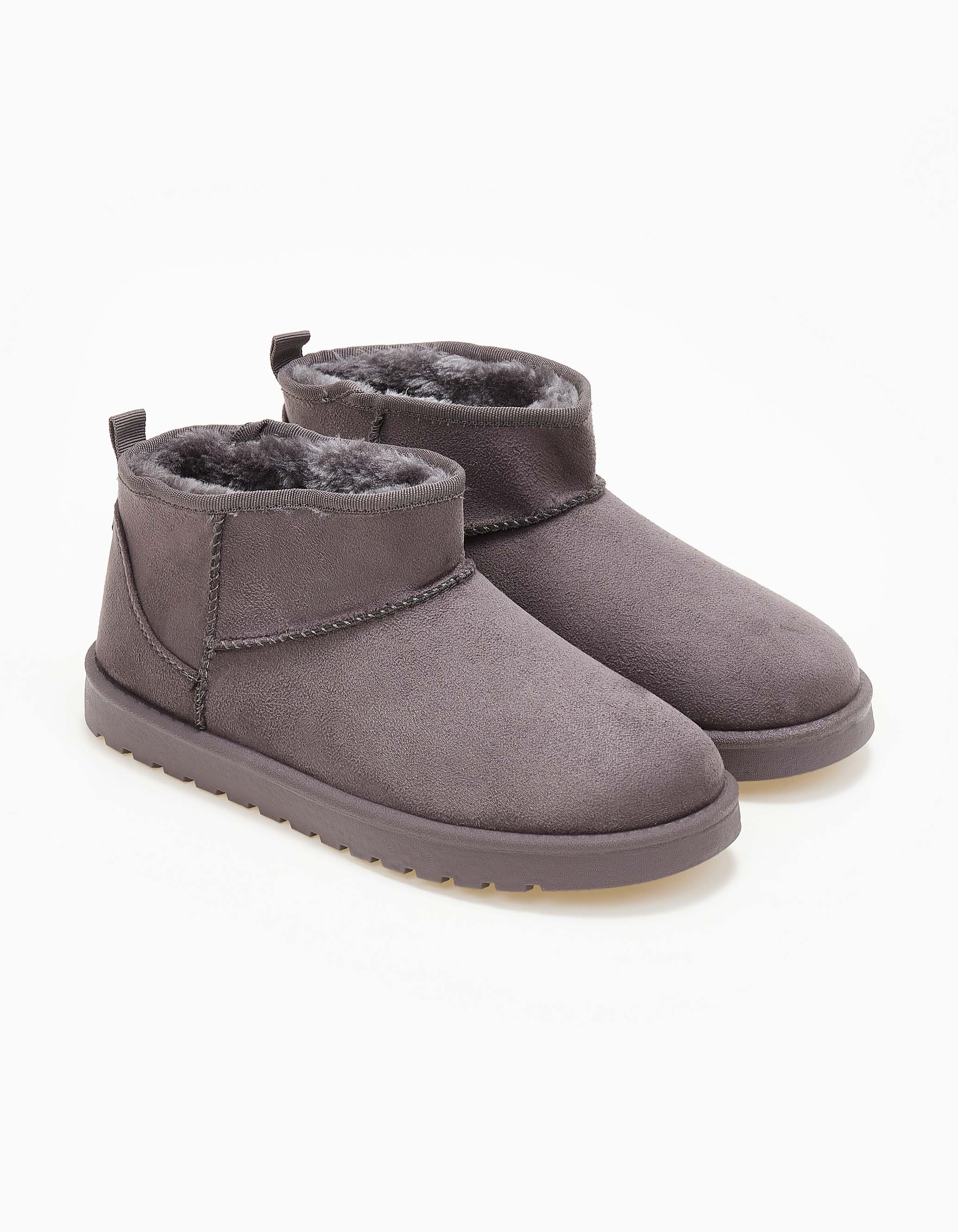 Issue -  Μποτάκια suede με επένδυση - Γκρι
