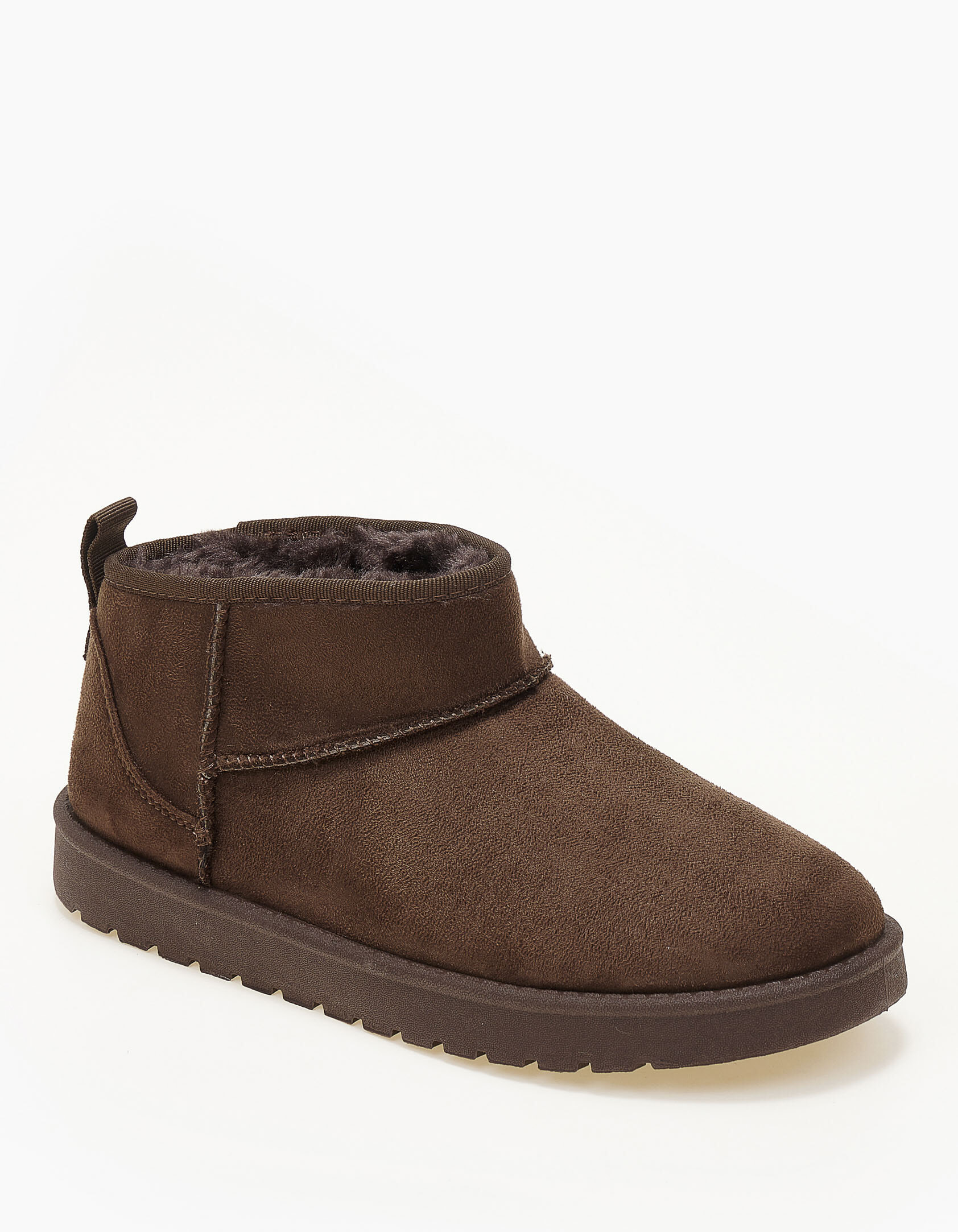 Issue -  Μποτάκια suede με επένδυση - Καφέ
