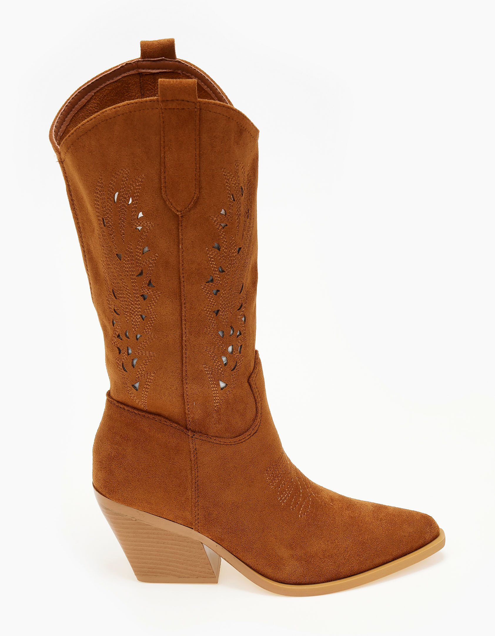 Μπότες cowboy με κέντημα - Κάμελ