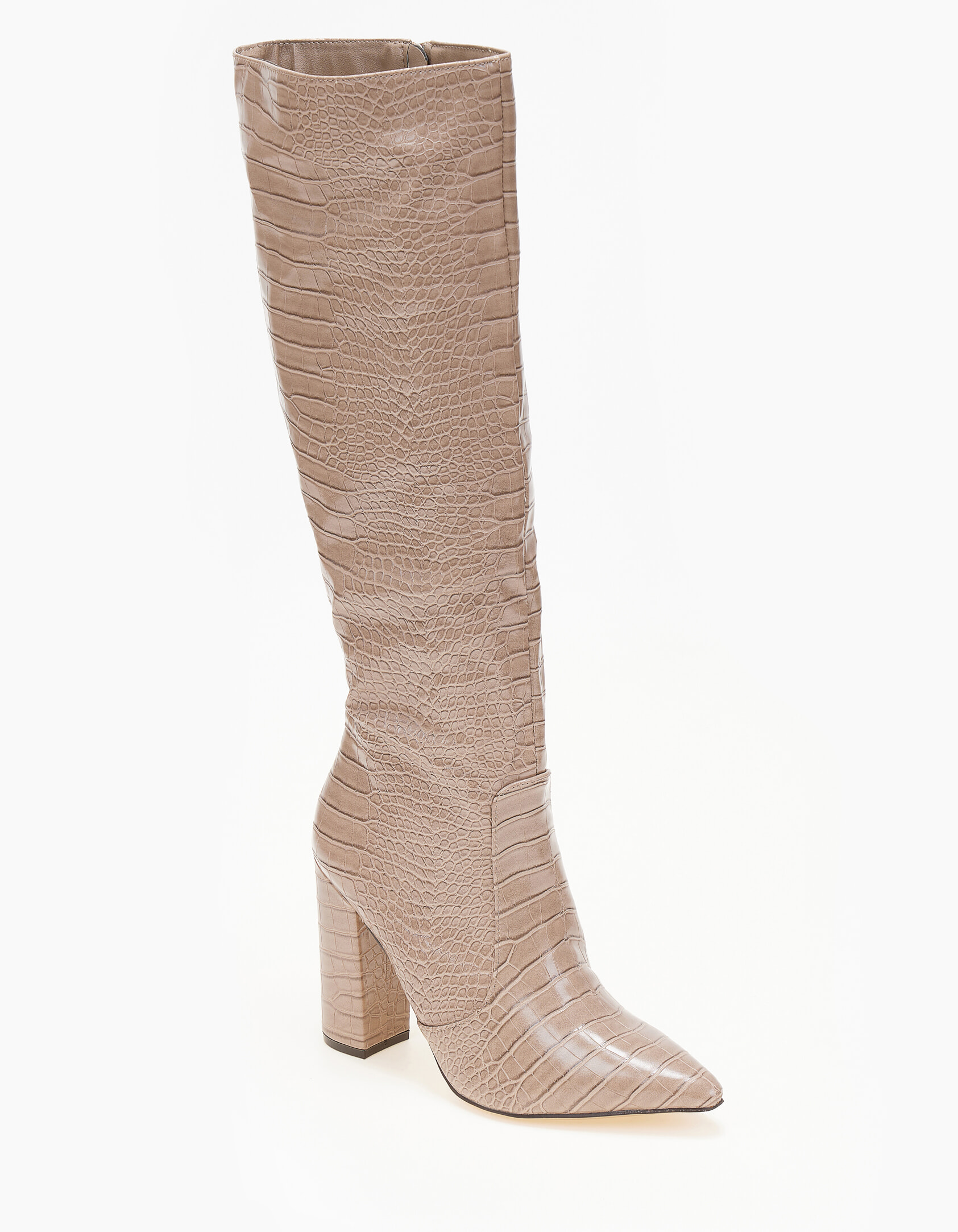 Μπότες croco με χοντρό τακούνι - Πούρο