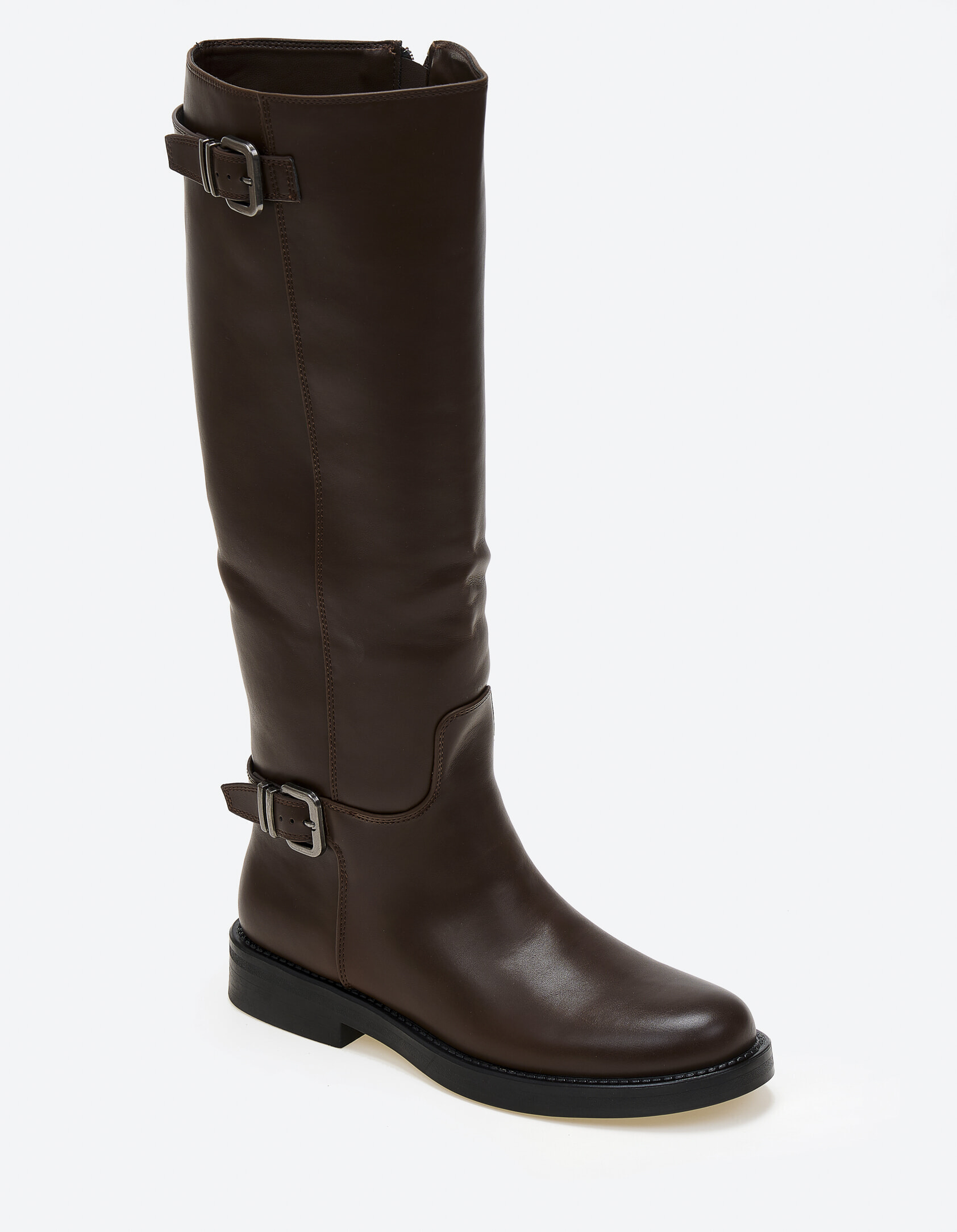 Μπότες ιππασίας με διακοσμητικά ζωνάκια - Καφέ