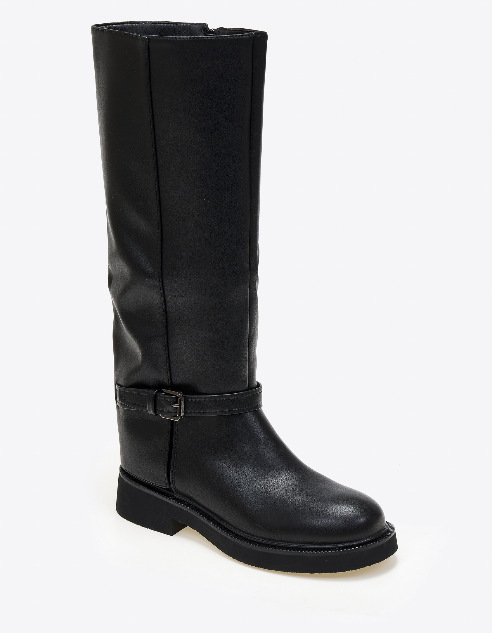 Μπότες ιππασίας με διακοσμητικό ζωνάκι - Μαύρο