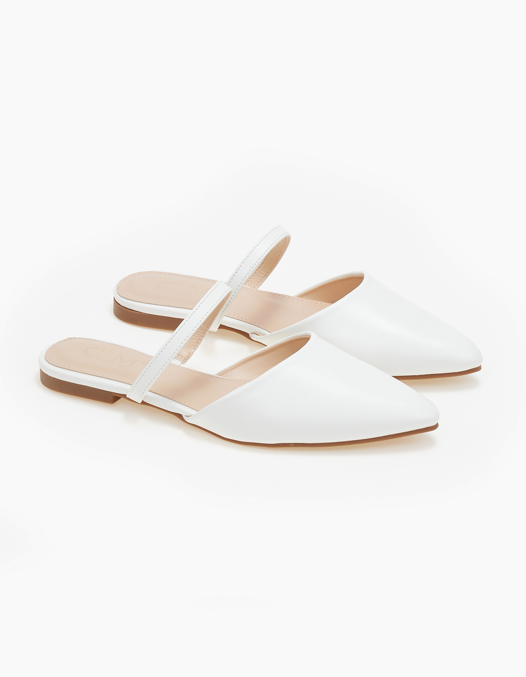 Mules με μπαρετα - Λευκό