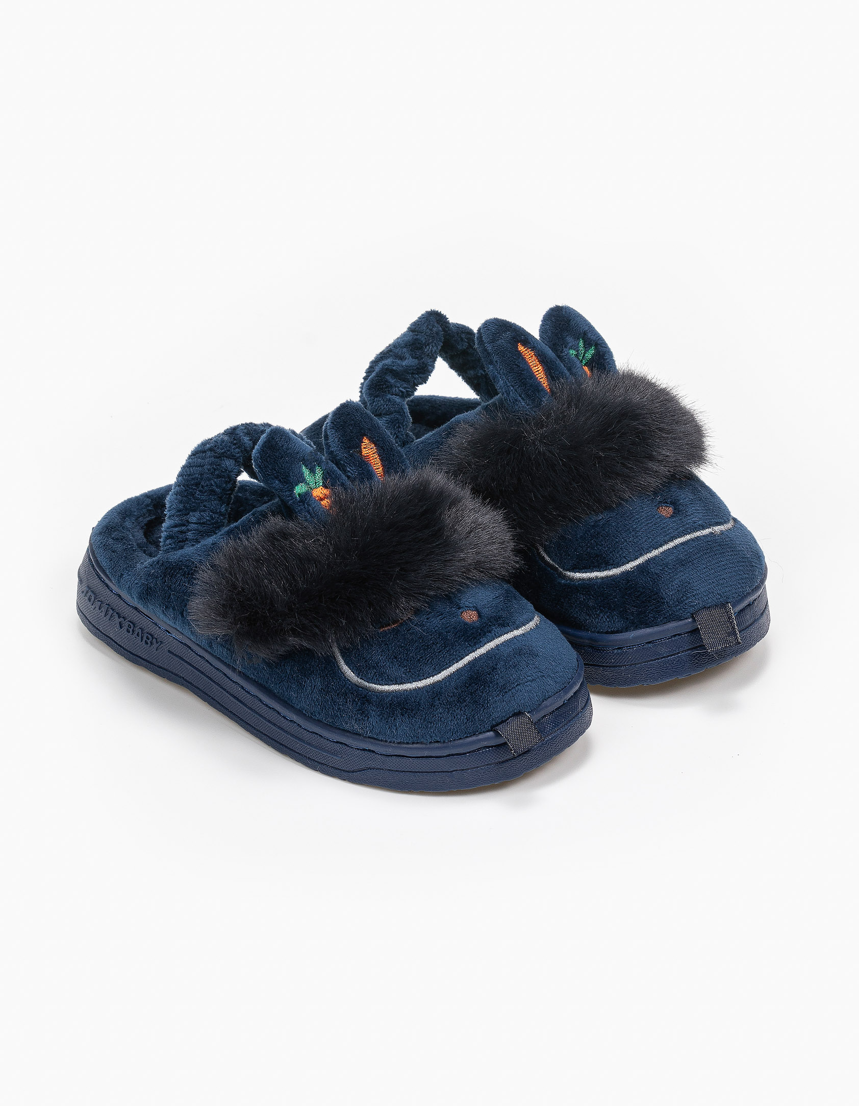 Παιδικές παντόφλες λαγουδάκι με γούνα - Μπλε