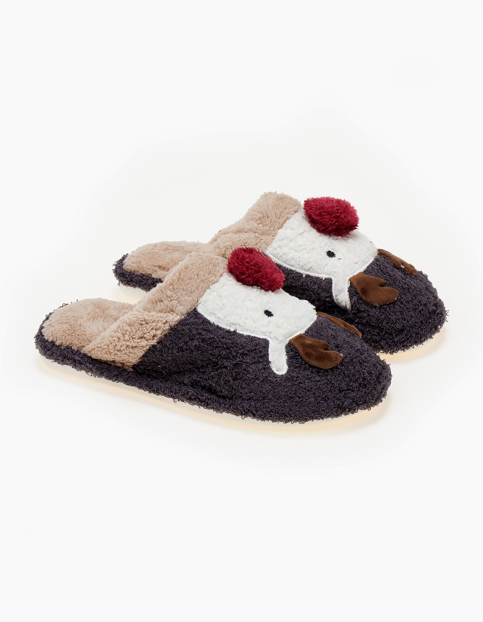 Παντόφλες ταρανδάκια - Γκρι