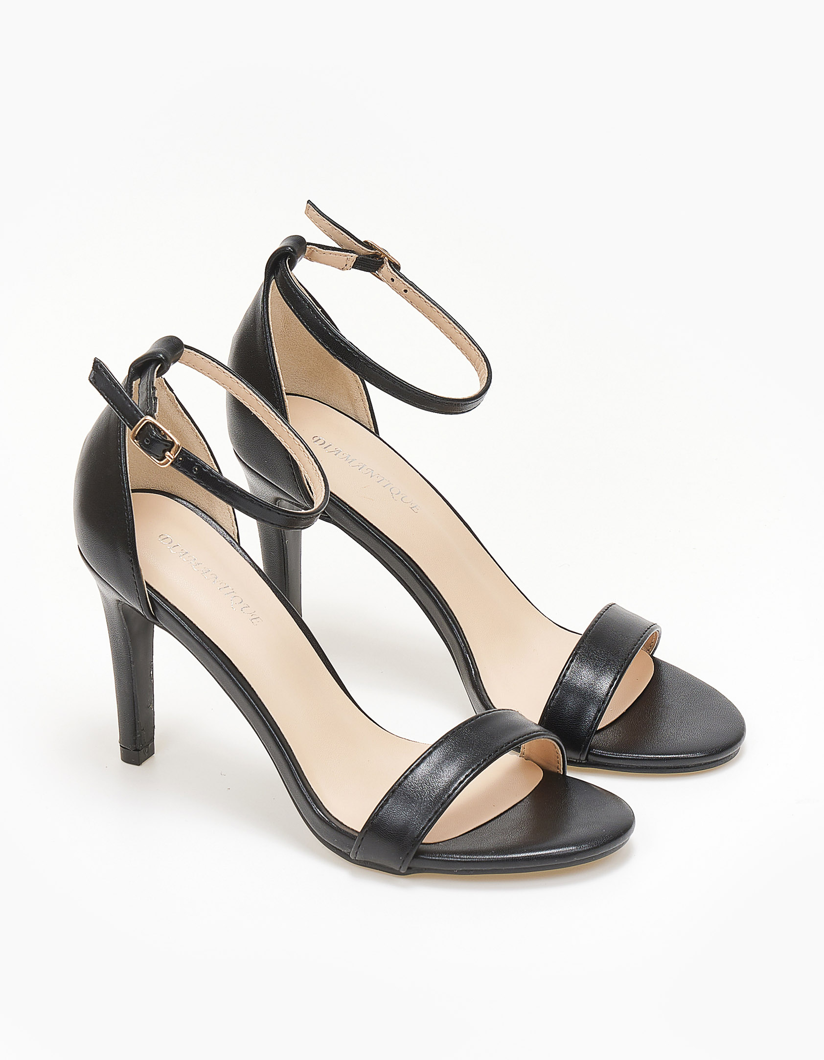 Πέδιλα με μπαρέτα και λεπτό τακούνι - Μαύρο φωτογραφία