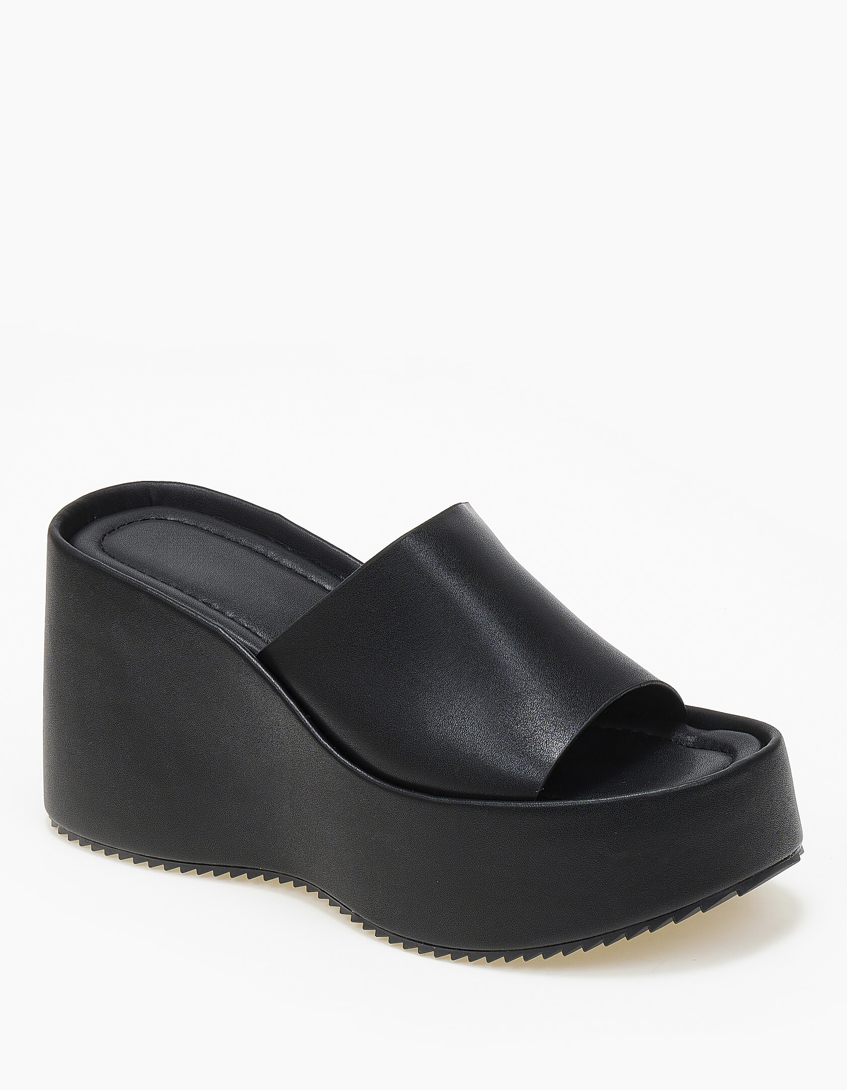 Πλατφόρμες με φαρδιά φάσα - Μαύρο
