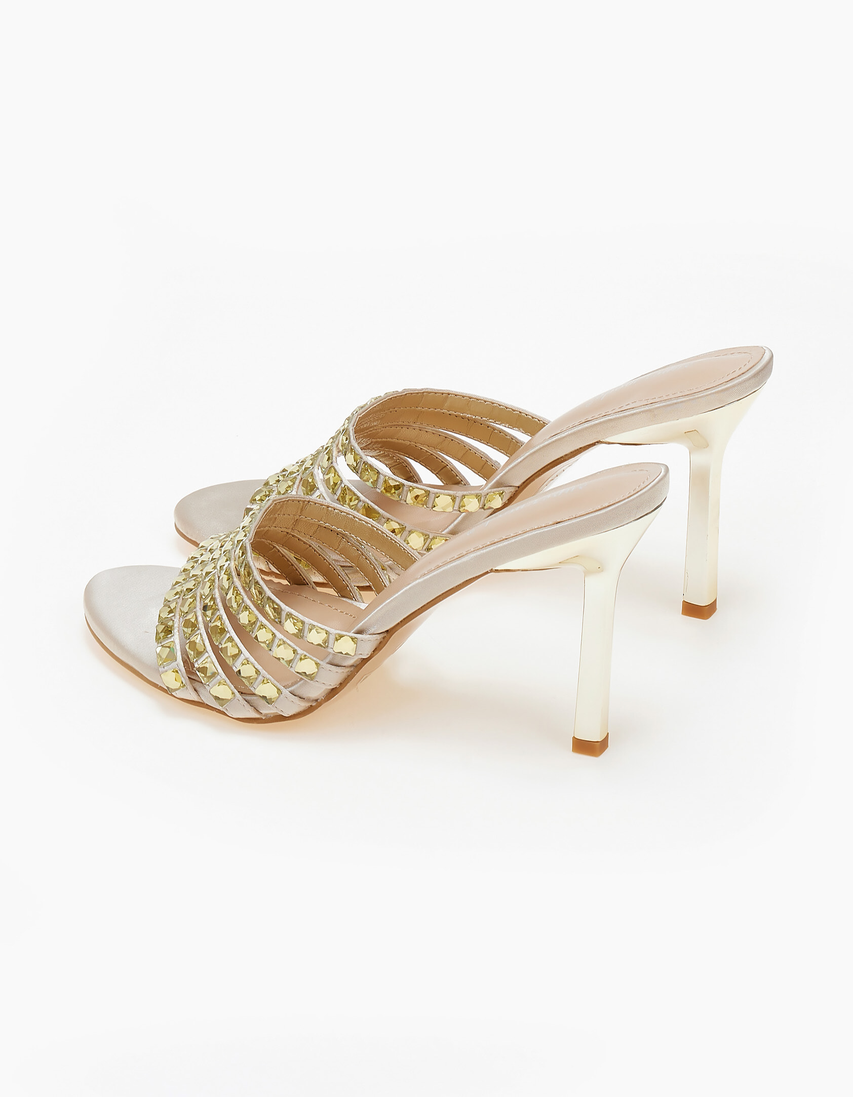 Ψηλά mules με strass - Χρυσό φωτογραφία