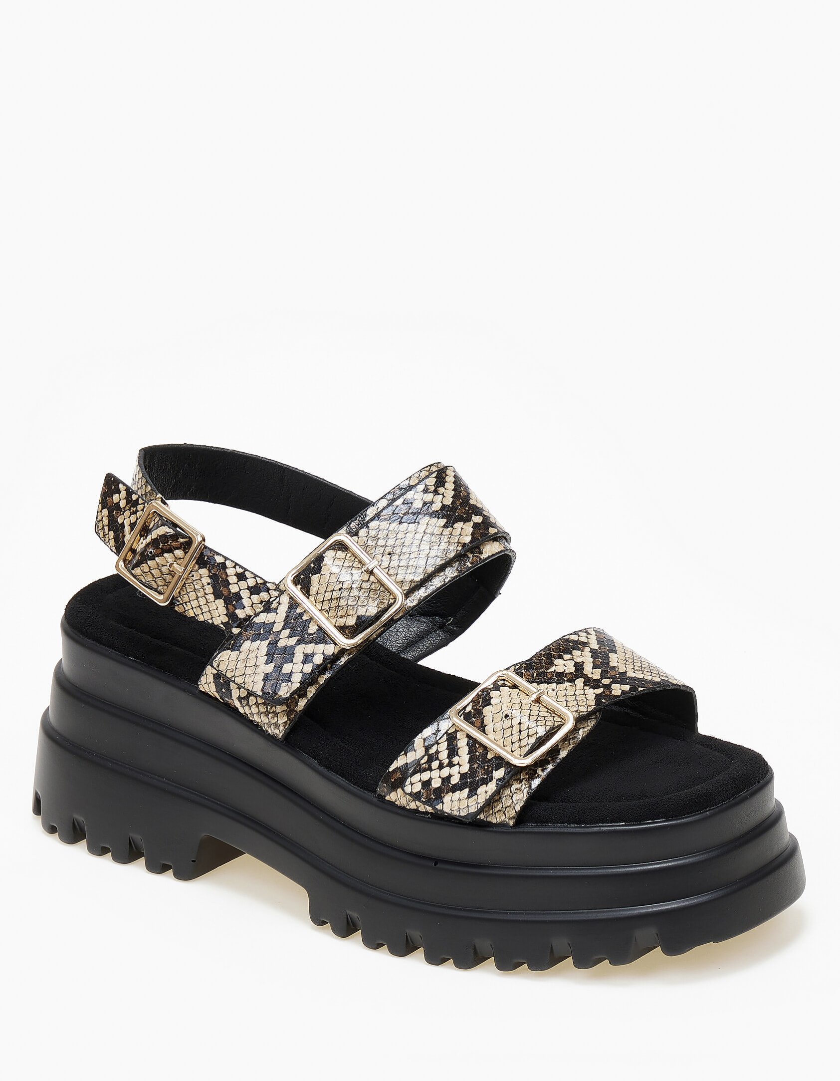 Ψηλά σανδάλια flatform με chunky σόλα - Snake