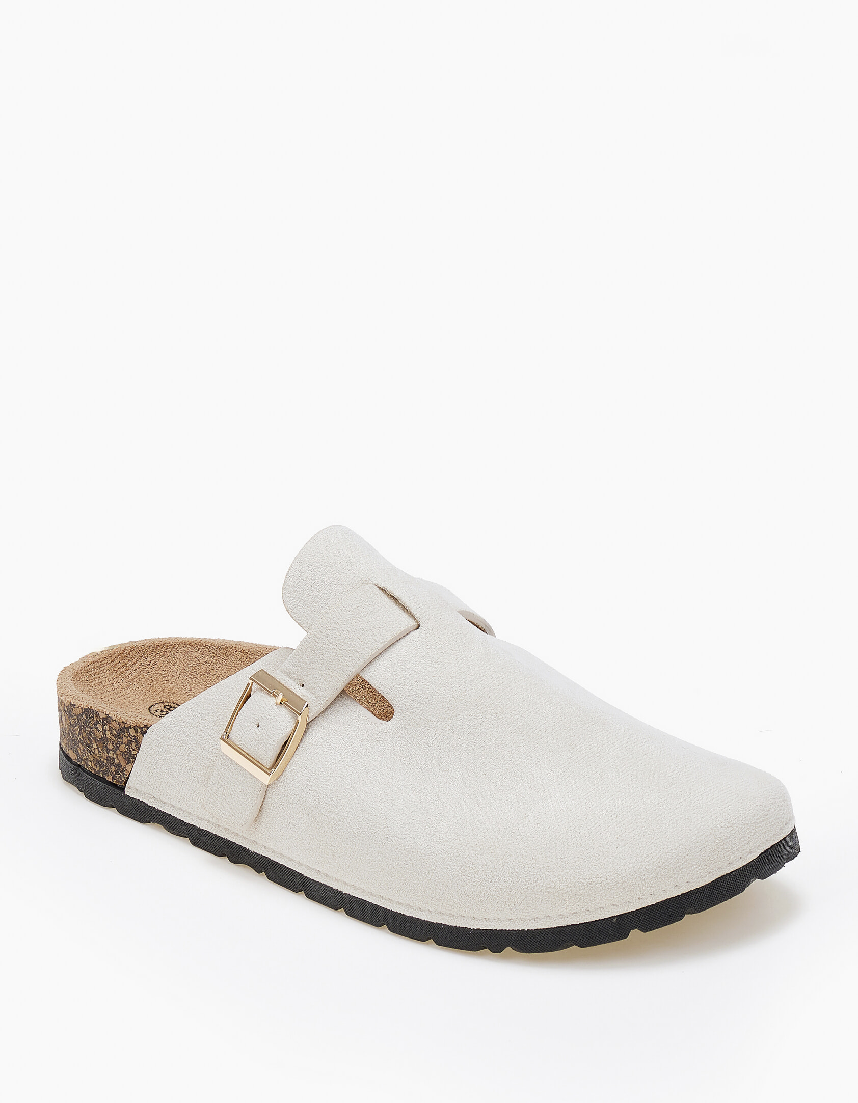 Γυναικεία σαμπό flatform με suede υφή - Μπεζ