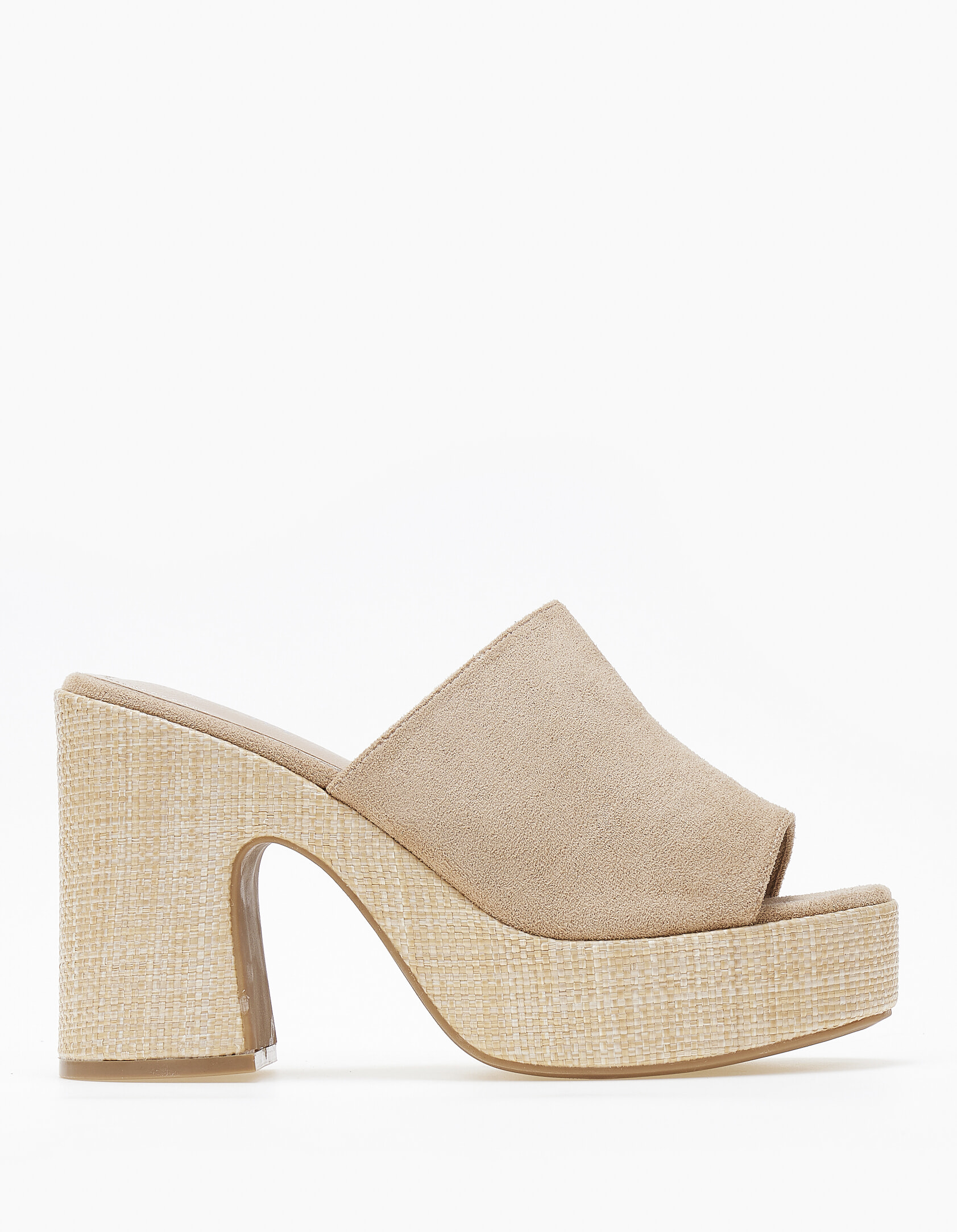 Τσόκαρα με suede υφη και ψάθα στη σόλα - Πούρο