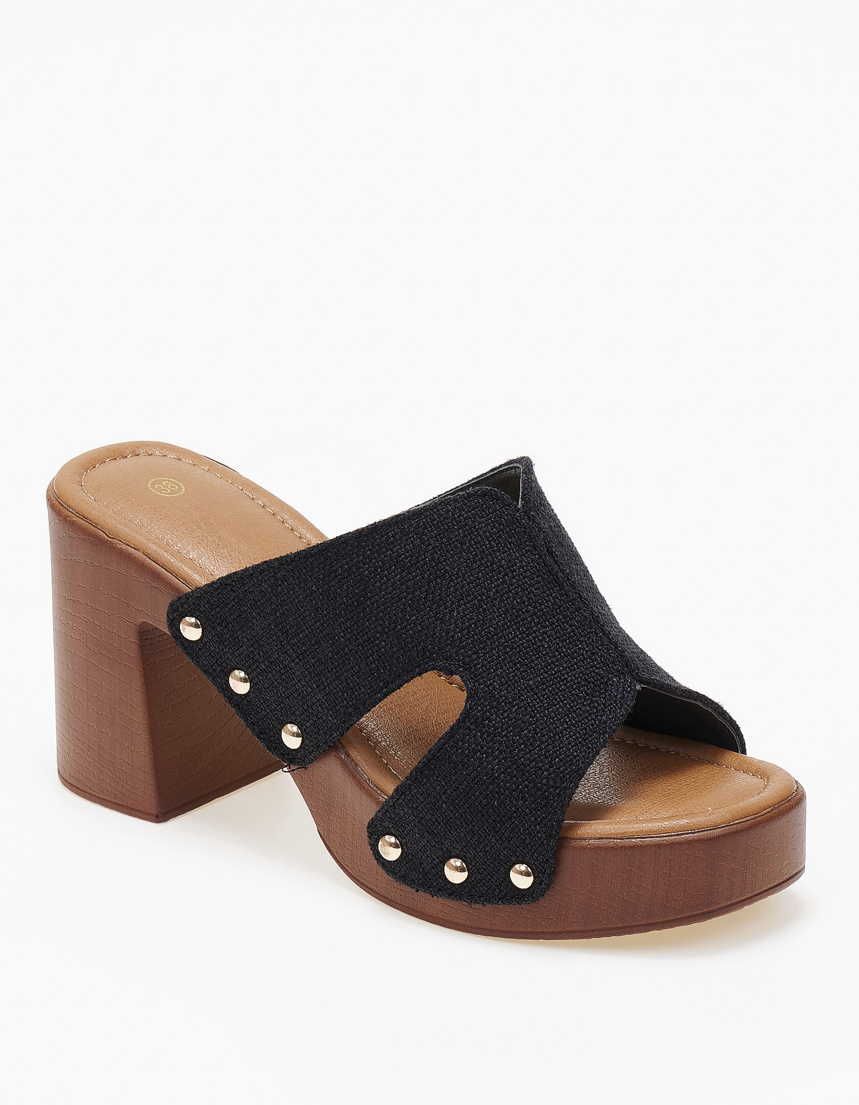 Γυναικεία clogs - τσόκαρα με φάσα και ανοίγματα - Μαύρο