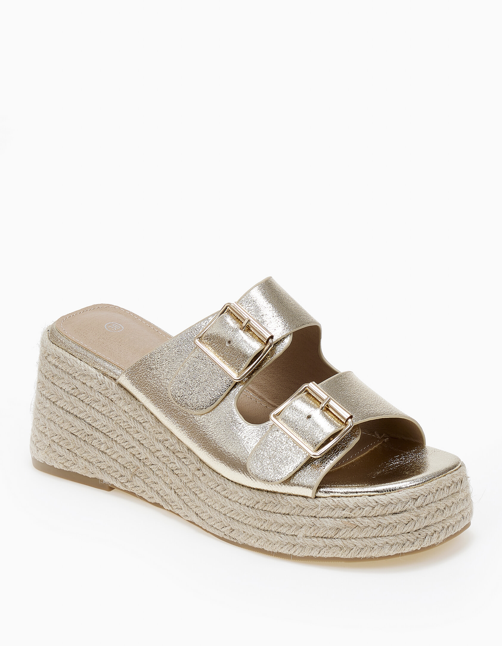 Ανοιχτές εσπαντρίγιες πλατφόρμες με ρυθμιζόμενα ζωνάκια - Χρυσό