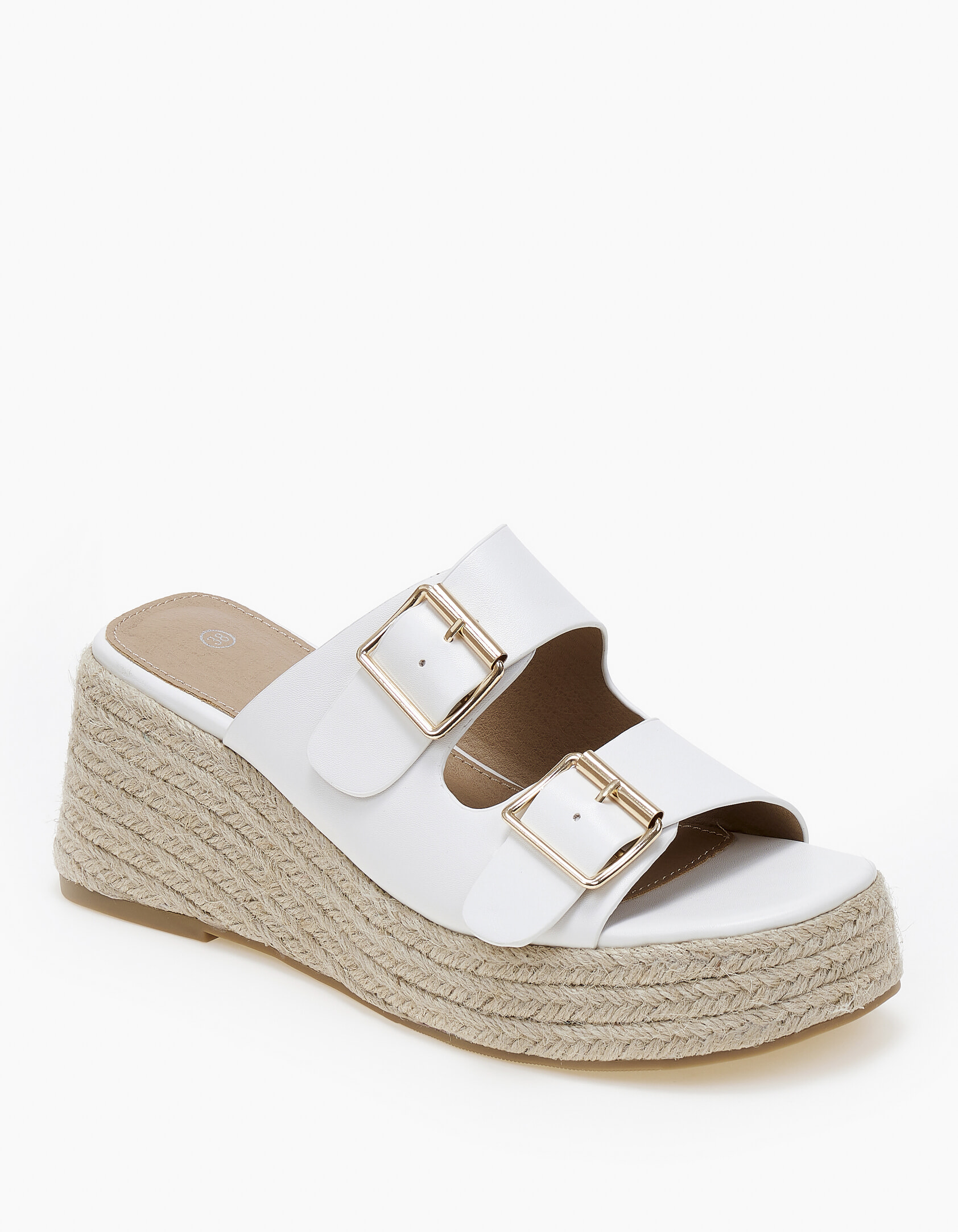 Ανοιχτές εσπαντρίγιες πλατφόρμες με ρυθμιζόμενα ζωνάκια - Λευκό