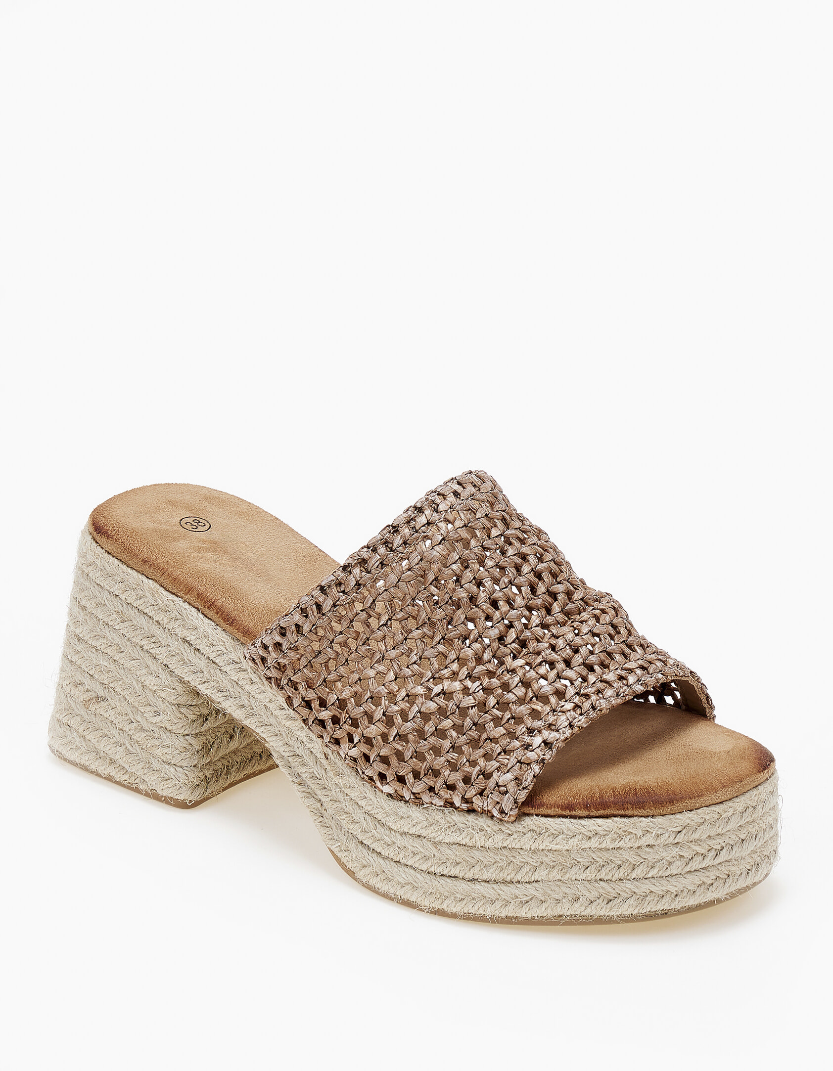 Εσπαντρίγιες πλατφόρμες με πλεκτό σχέδιο ψάθας - Πούρο