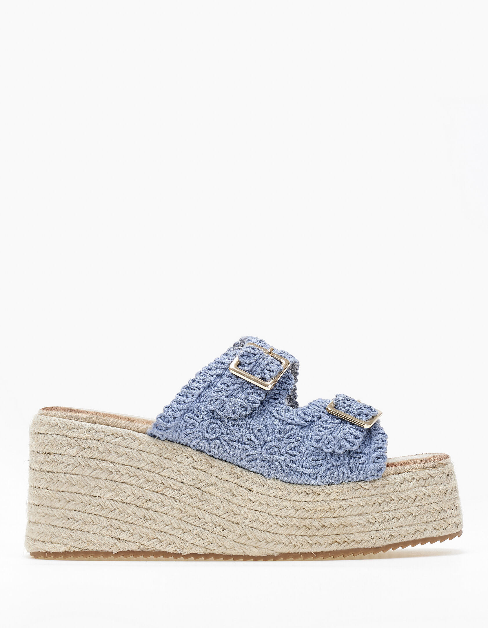 Εξώφτερνες εσπαντρίγιες πλατφόρμες με πλεκτό σχέδιο - Μπλε