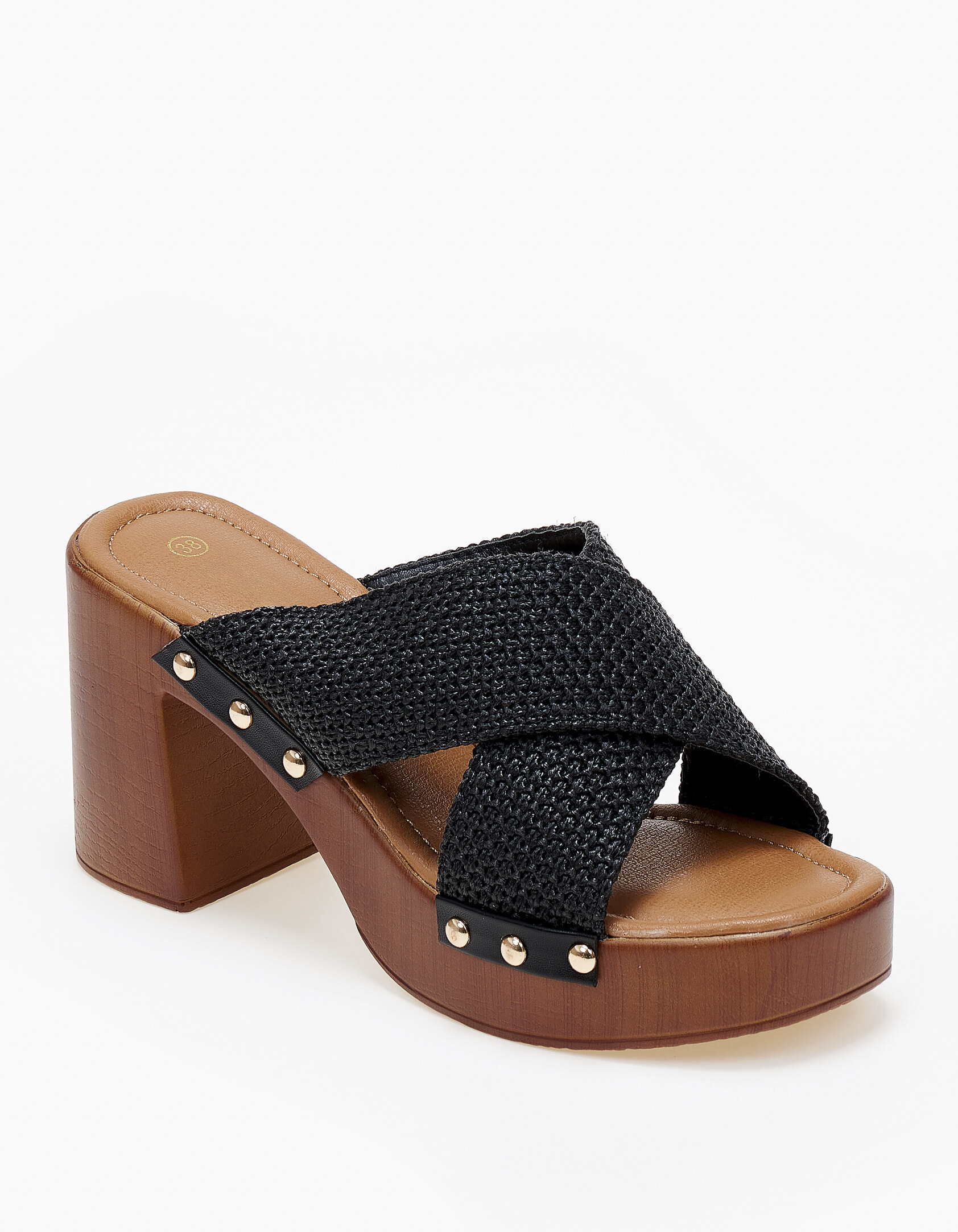 Γυναικεία clogs / τσόκαρα με φάσες χιαστί - Μαύρο - Issue - 