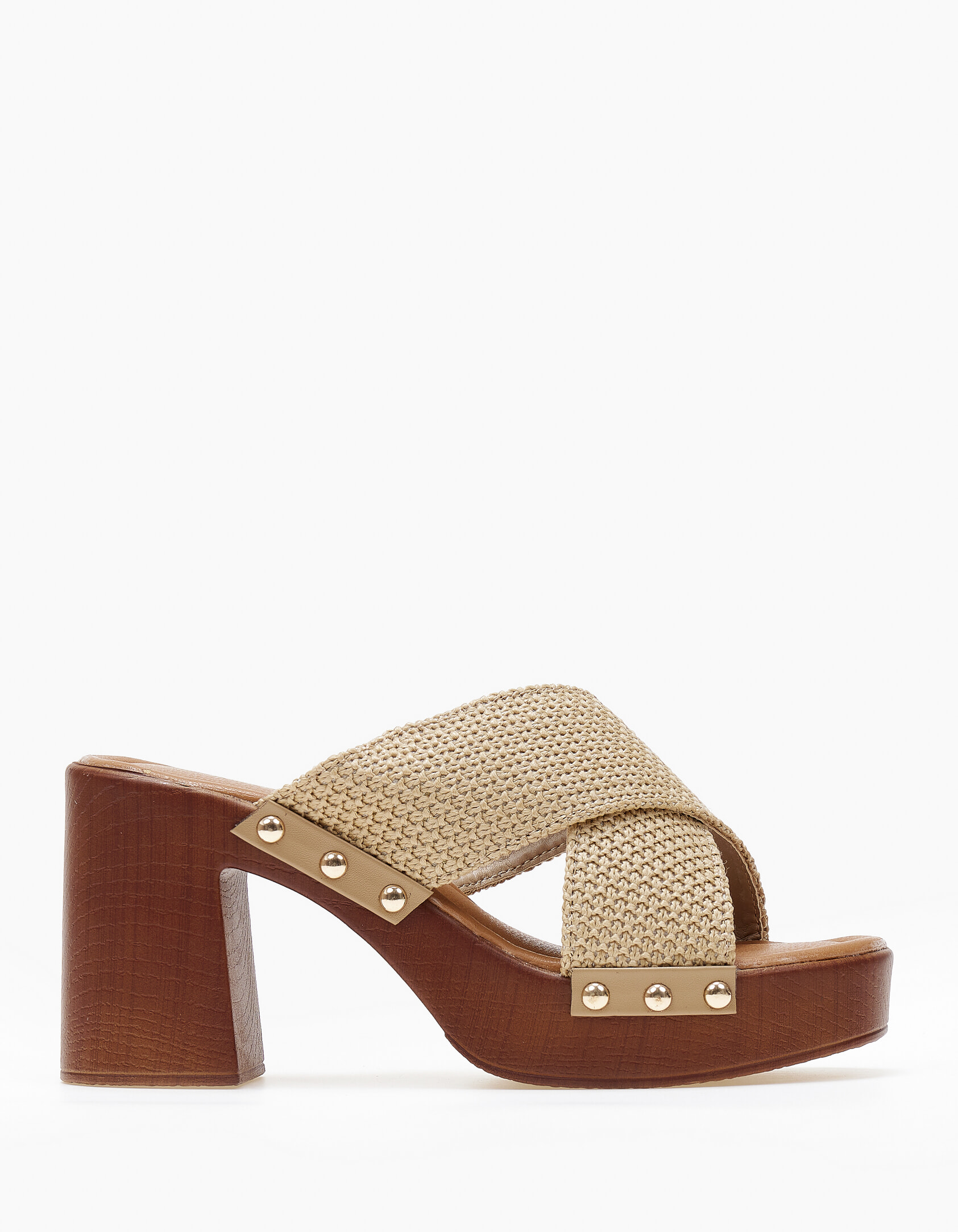 Issue Γυναικεία clogs / τσόκαρα με φάσες χιαστί - Πούρο