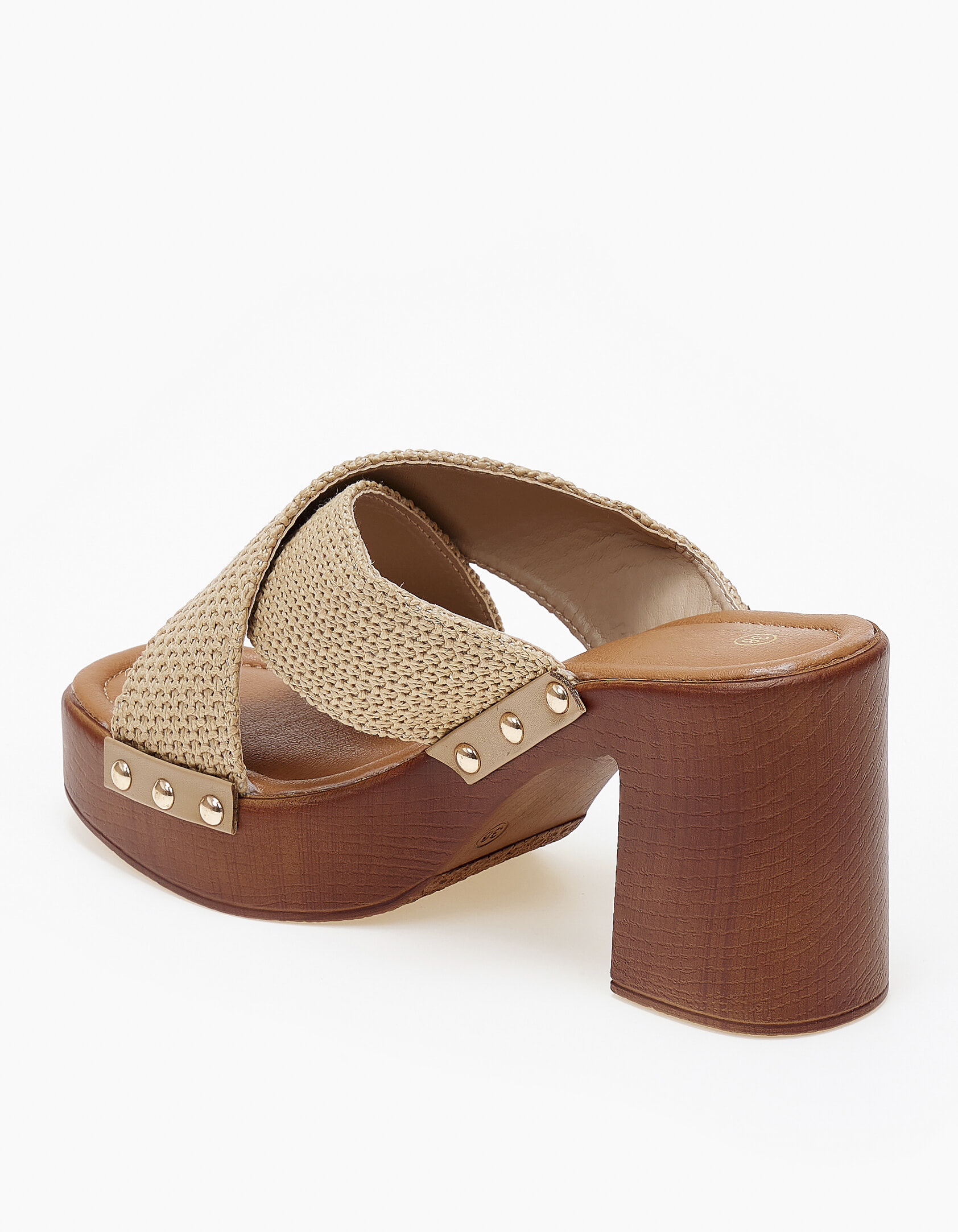 Γυναικεία clogs / τσόκαρα με φάσες χιαστί - Πούρο φωτογραφία