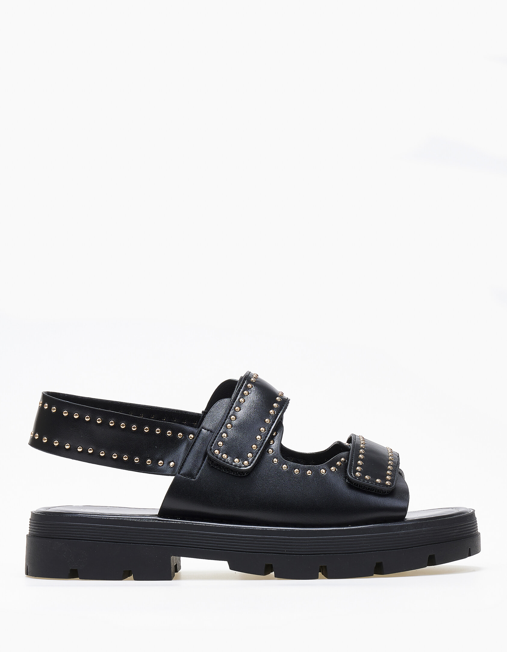 Σανδάλια flatform με τρουκς και τρακτερωτή σόλα - Μαύρο φωτογραφία