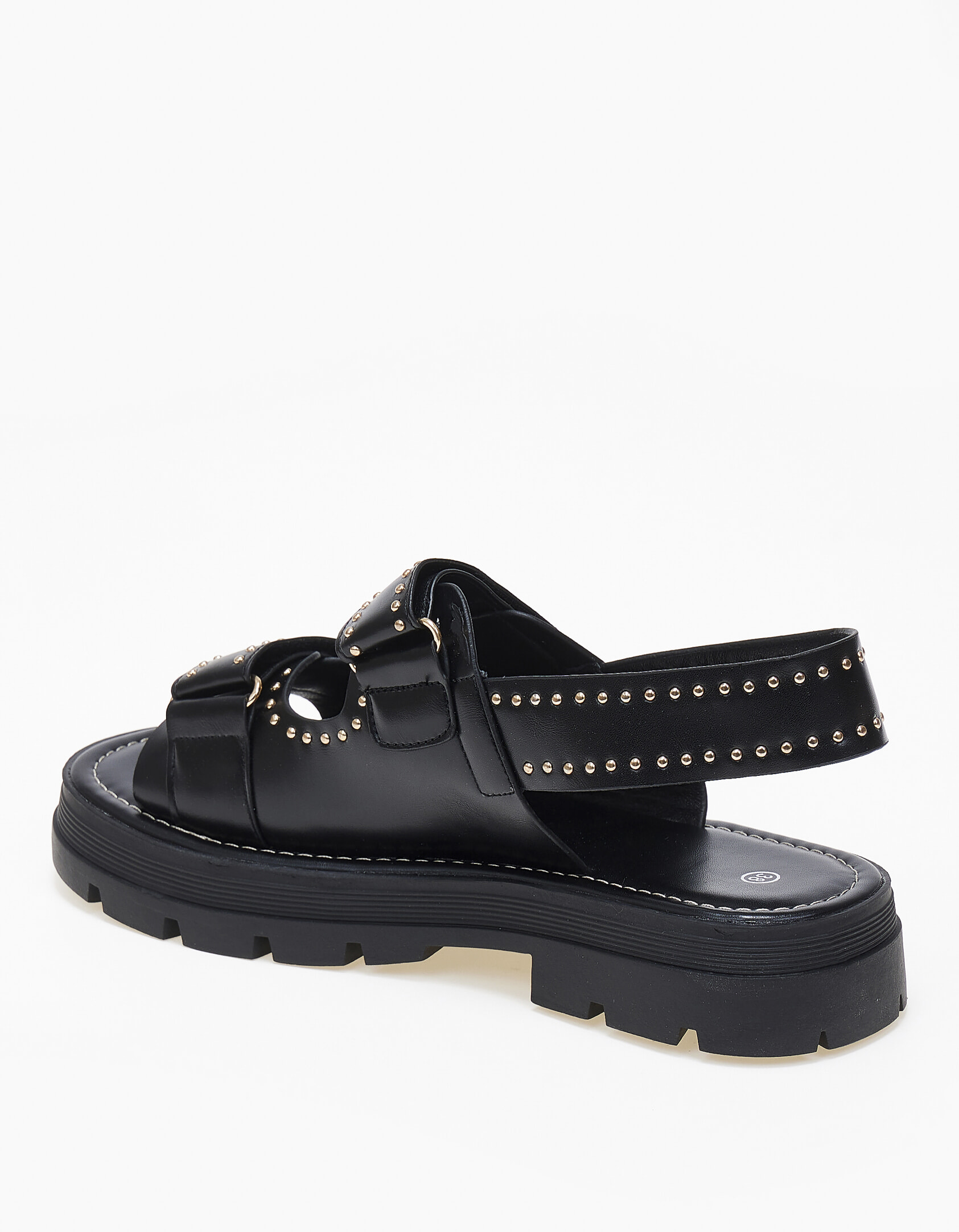 Σανδάλια flatform με τρουκς και τρακτερωτή σόλα - Μαύρο φωτογραφία