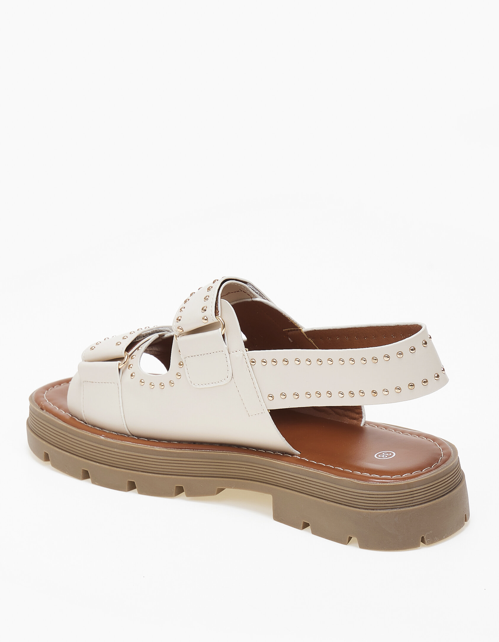 Σανδάλια flatform με τρουκς και τρακτερωτή σόλα - Μπεζ φωτογραφία