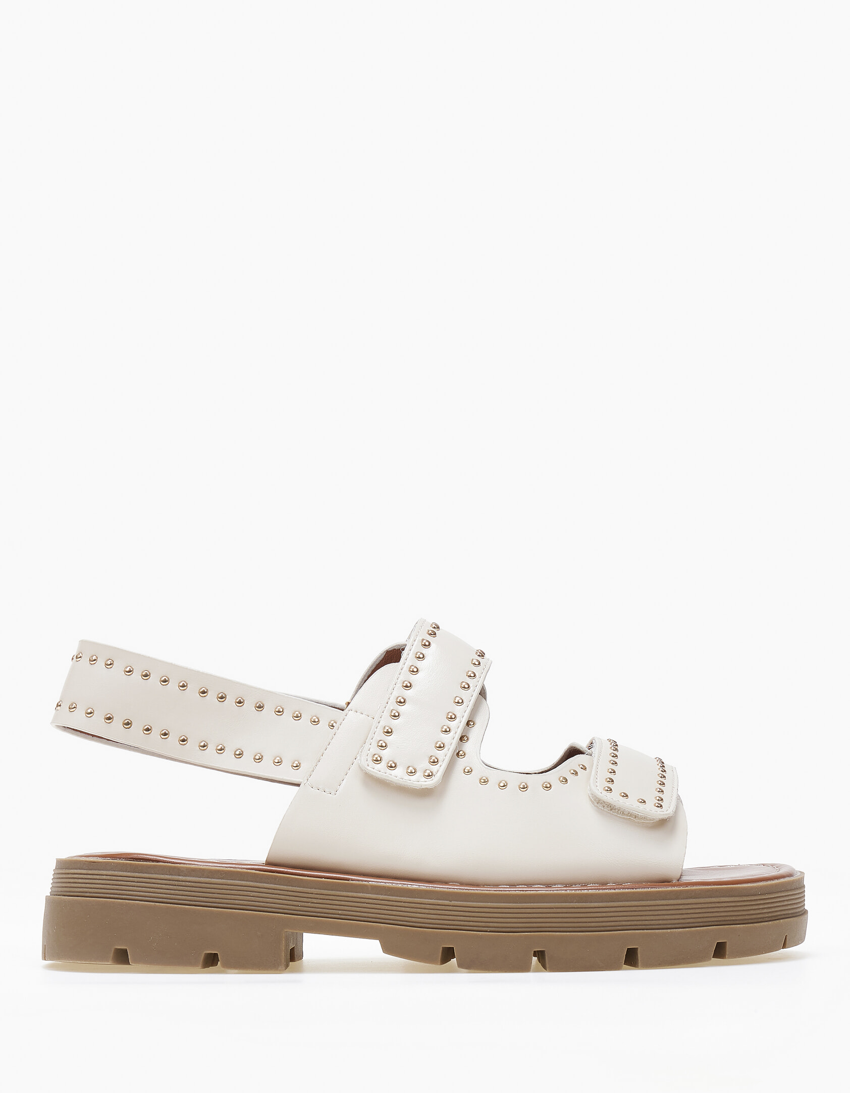 Σανδάλια flatform με τρουκς και τρακτερωτή σόλα - Μπεζ φωτογραφία