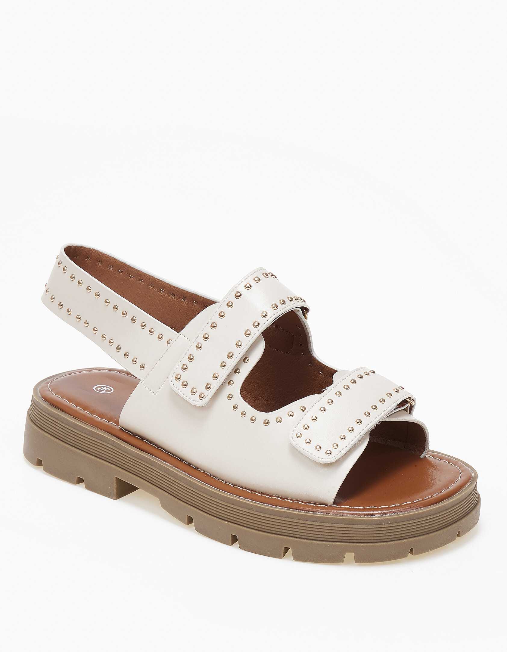 Issue Σανδάλια flatform με τρουκς και τρακτερωτή σόλα - Μπεζ