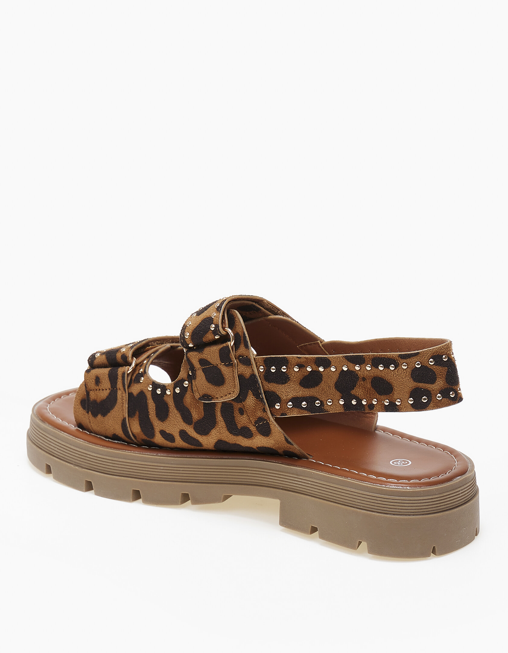 Σανδάλια flatform με τρουκς και τρακτερωτή σόλα - Λεοπάρ φωτογραφία
