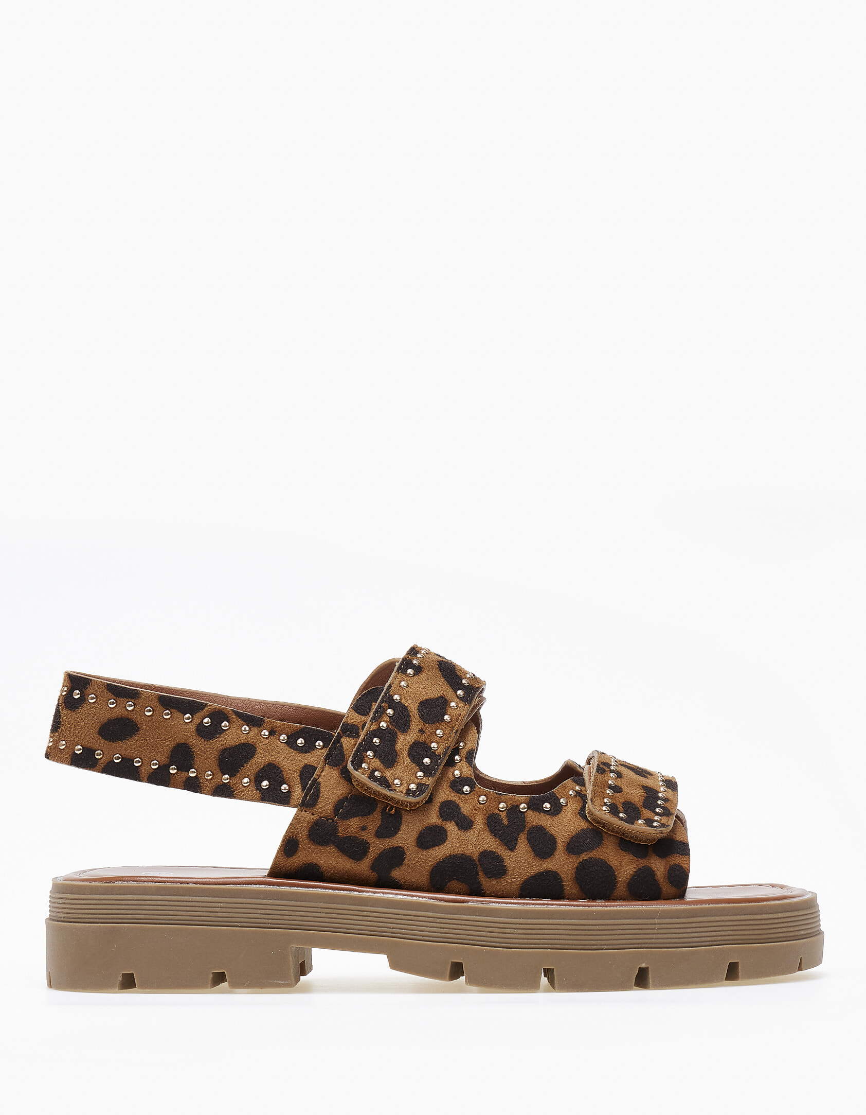 Σανδάλια flatform με τρουκς και τρακτερωτή σόλα - Λεοπάρ φωτογραφία