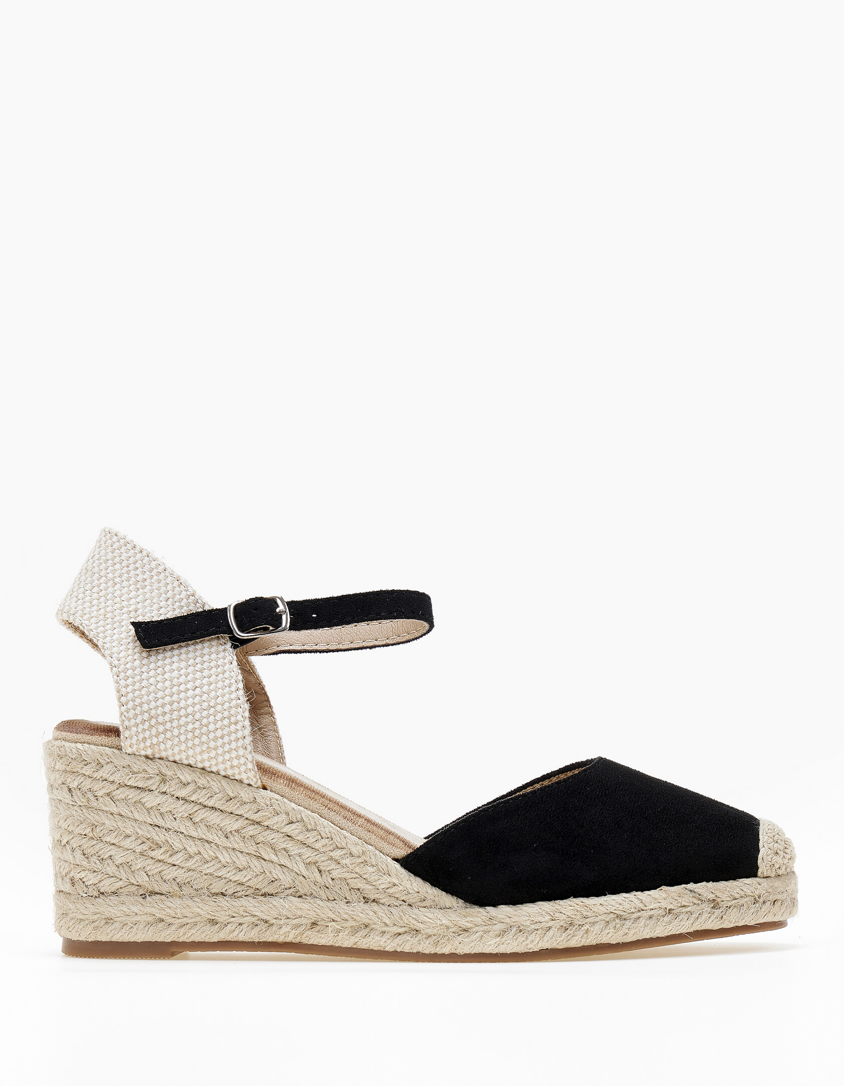 Εσπαντρίγιες πλατφόρμες εξώφτερνες με μπαρέτα - Μαύρο