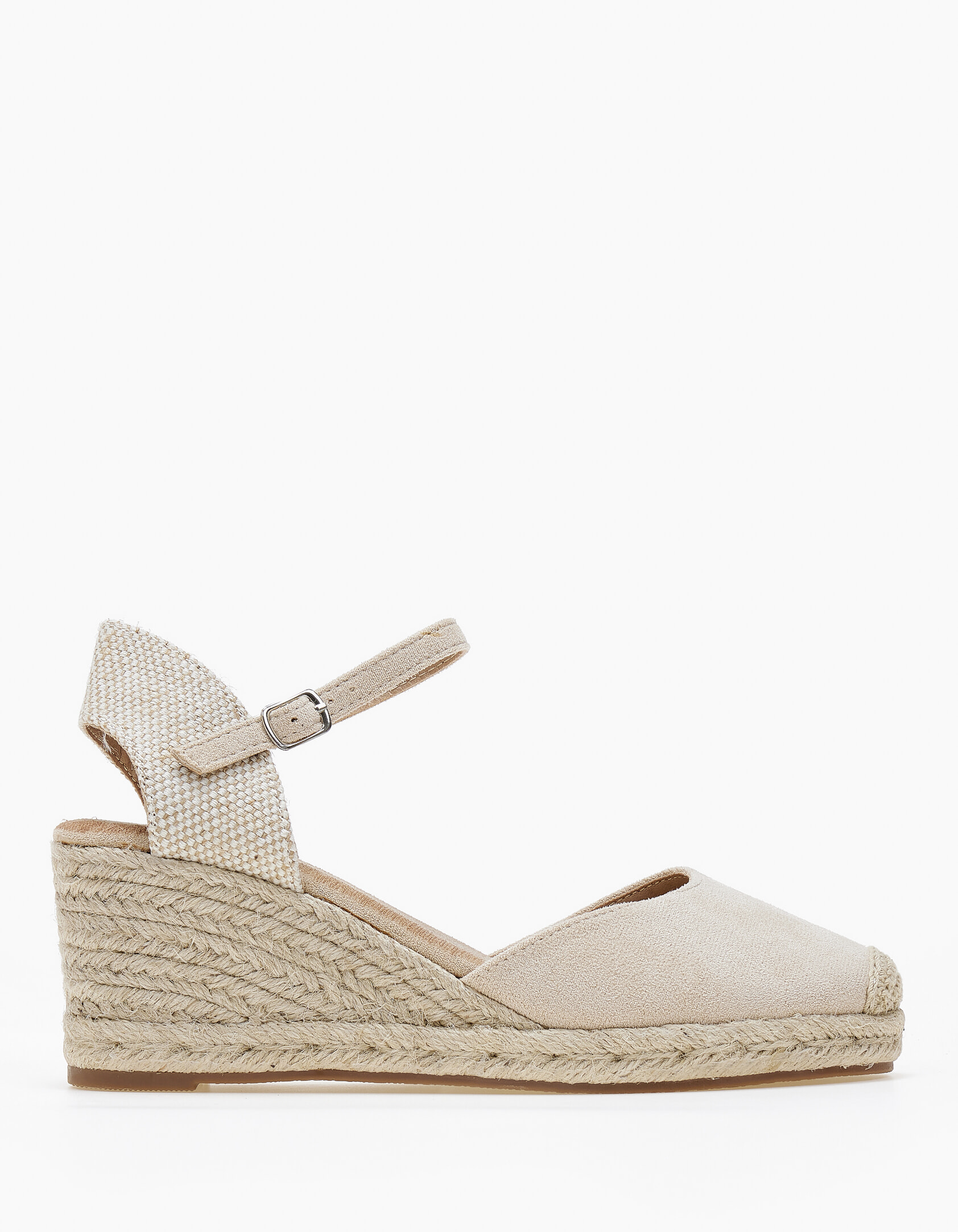 Εσπαντρίγιες πλατφόρμες εξώφτερνες με μπαρέτα - Μπεζ