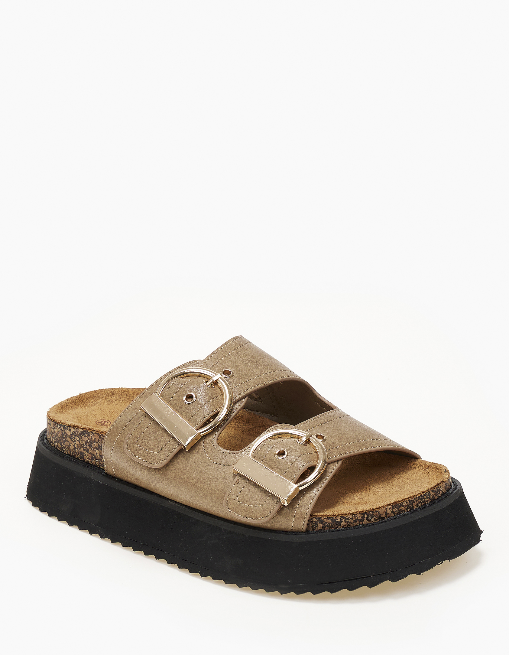 Σανδάλια flatform με ψηλή σόλα και αγκράφες - Πούρο