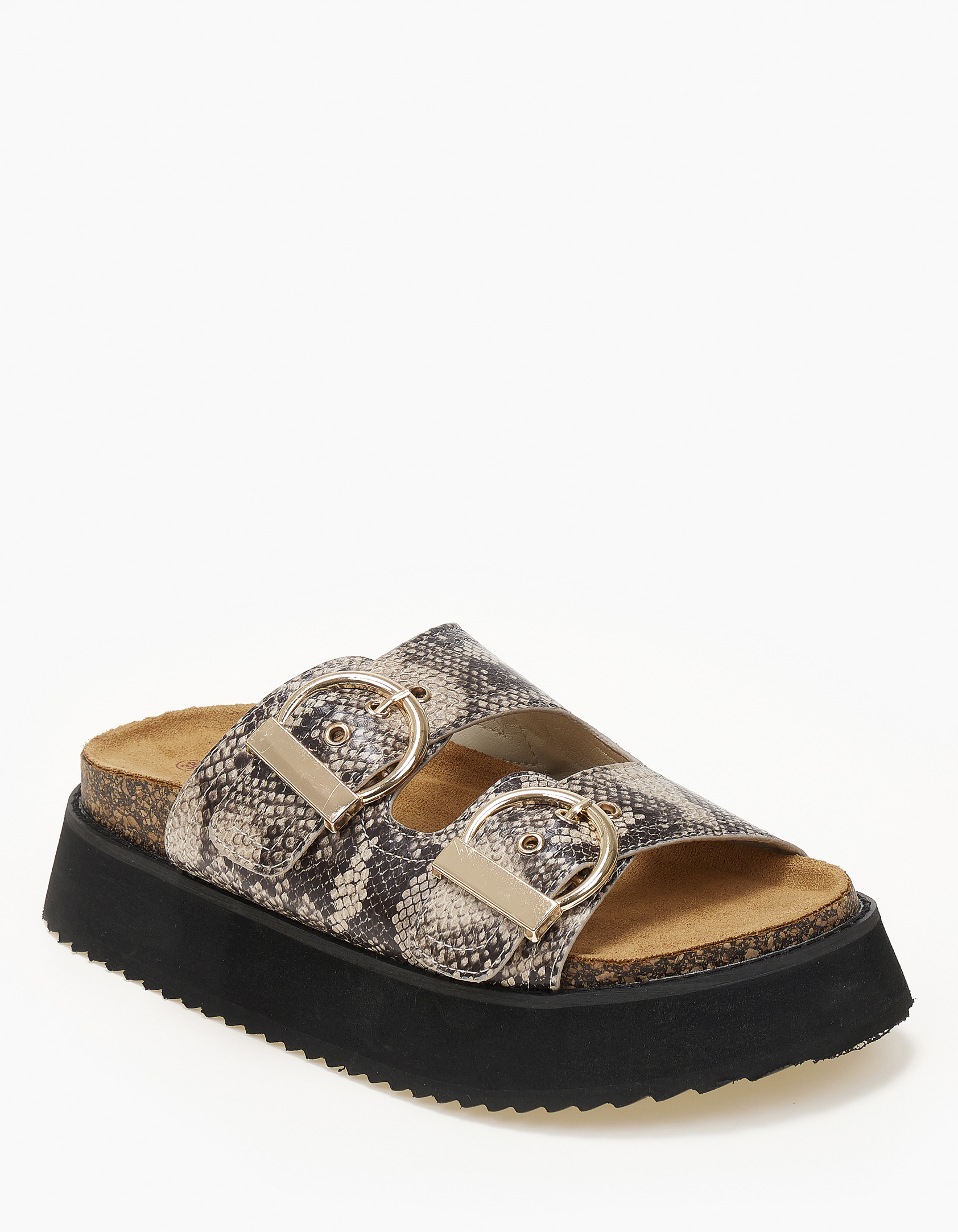 Σανδάλια flatform με ψηλή σόλα και αγκράφες - Snake